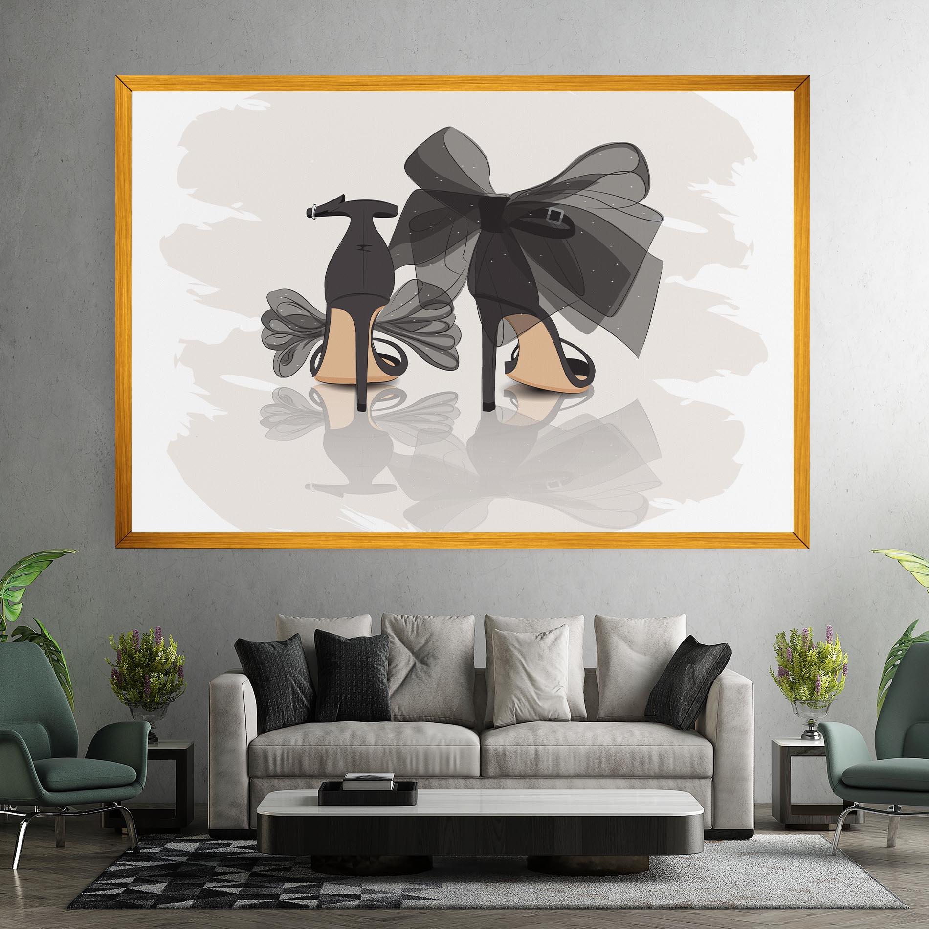 Vászonkép Black Bow Heels mockup 7