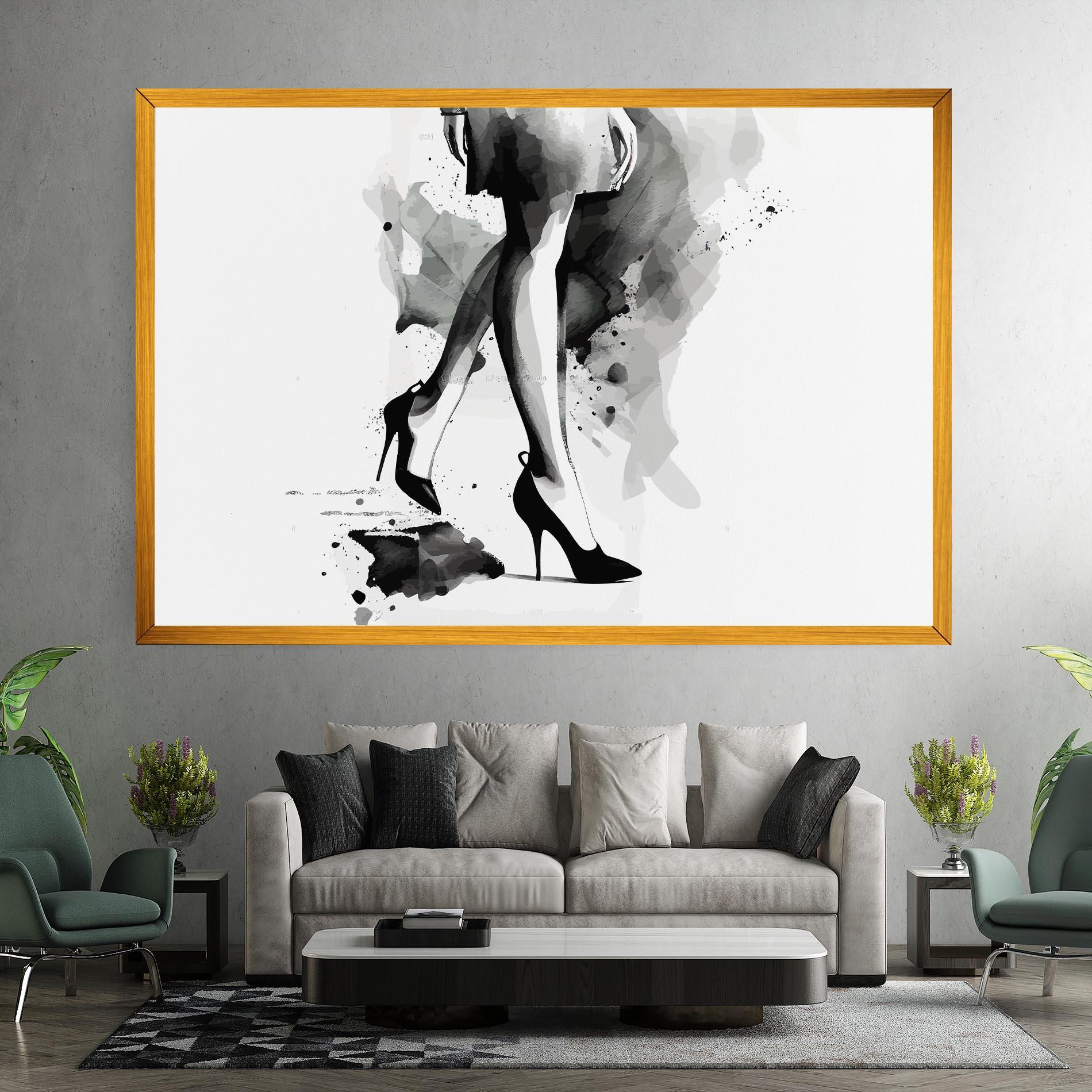 Vászonkép Watercolor Shoes mockup 7