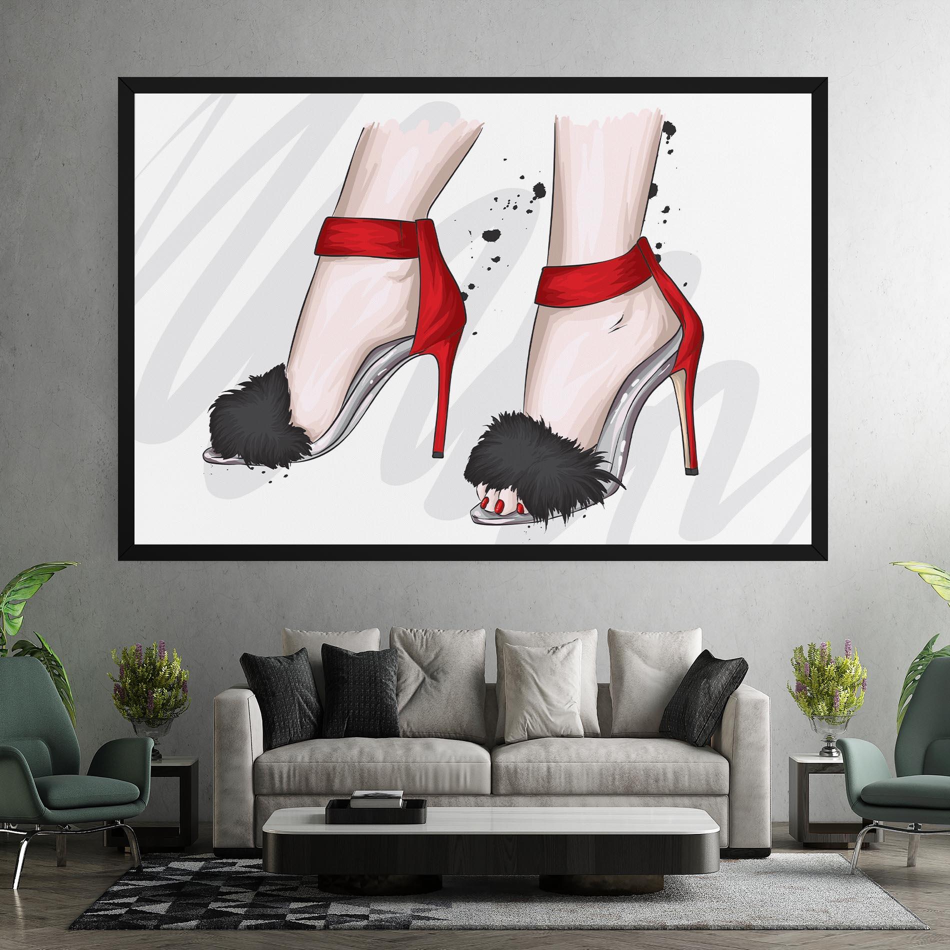Vászonkép Black Red Heels mockup 7