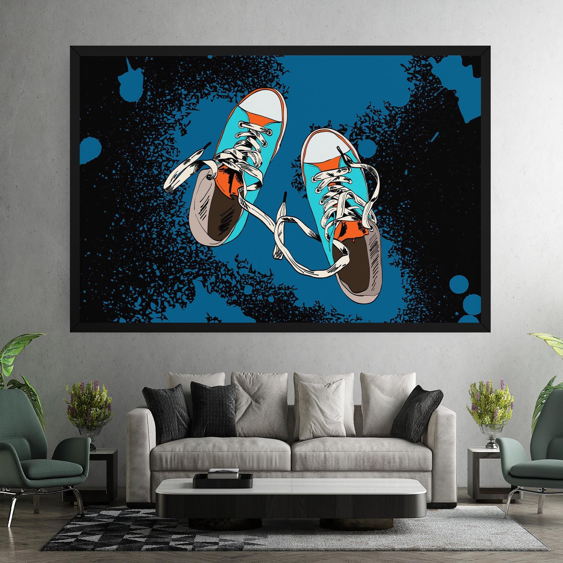Vászonkép Blue Shoes Splash mockup 7