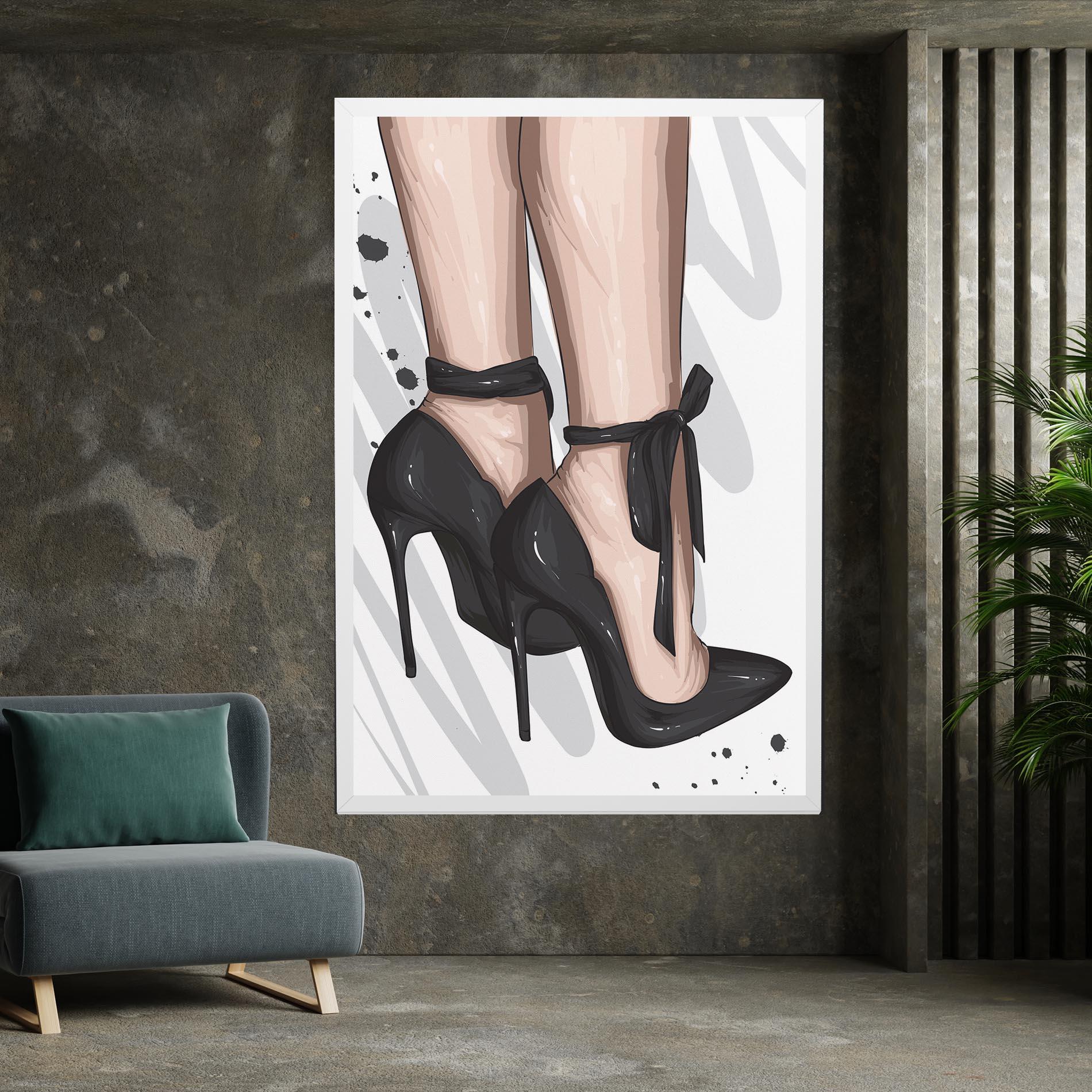 Vászonkép Black Woman Shoes mockup 7