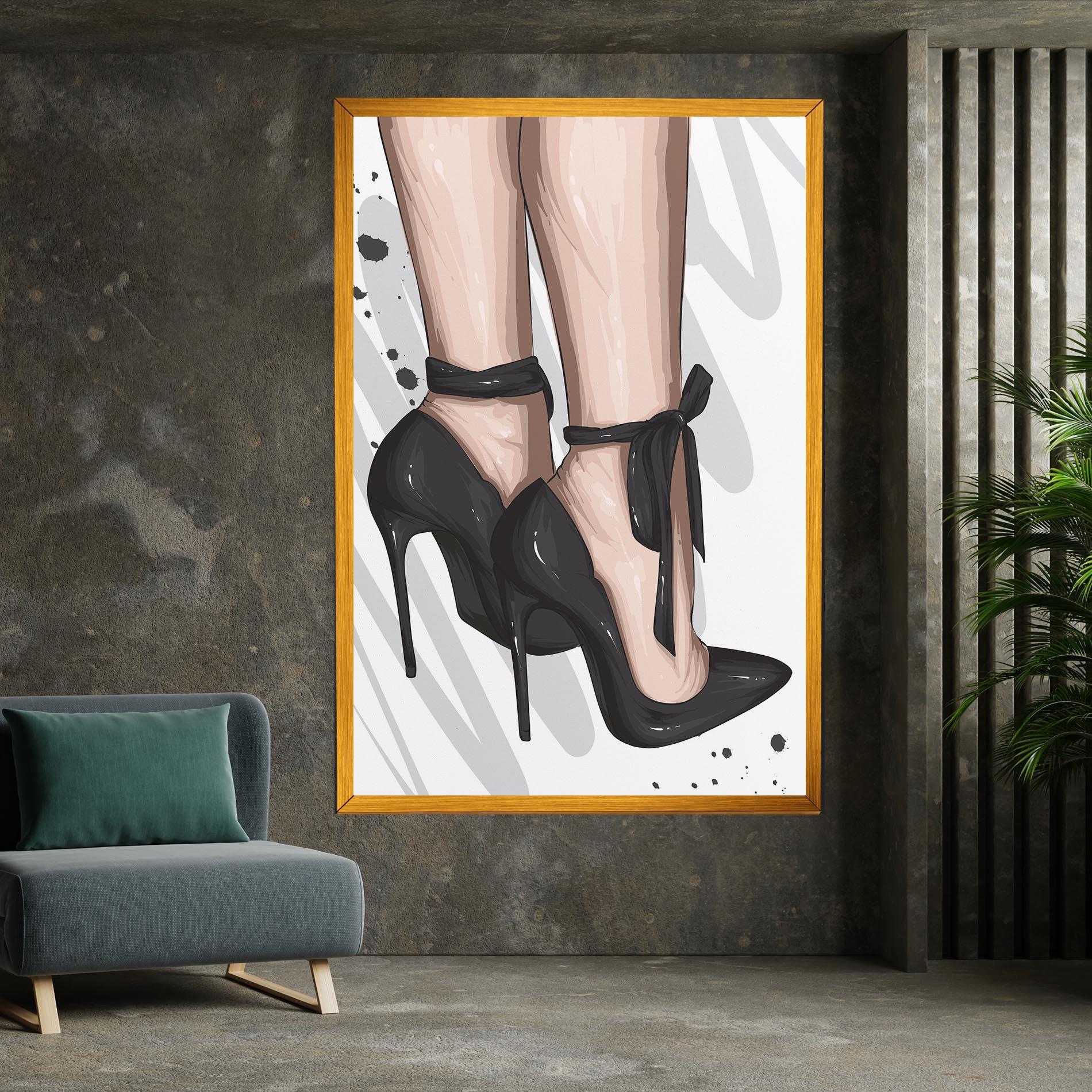 Vászonkép Black Woman Shoes mockup 7