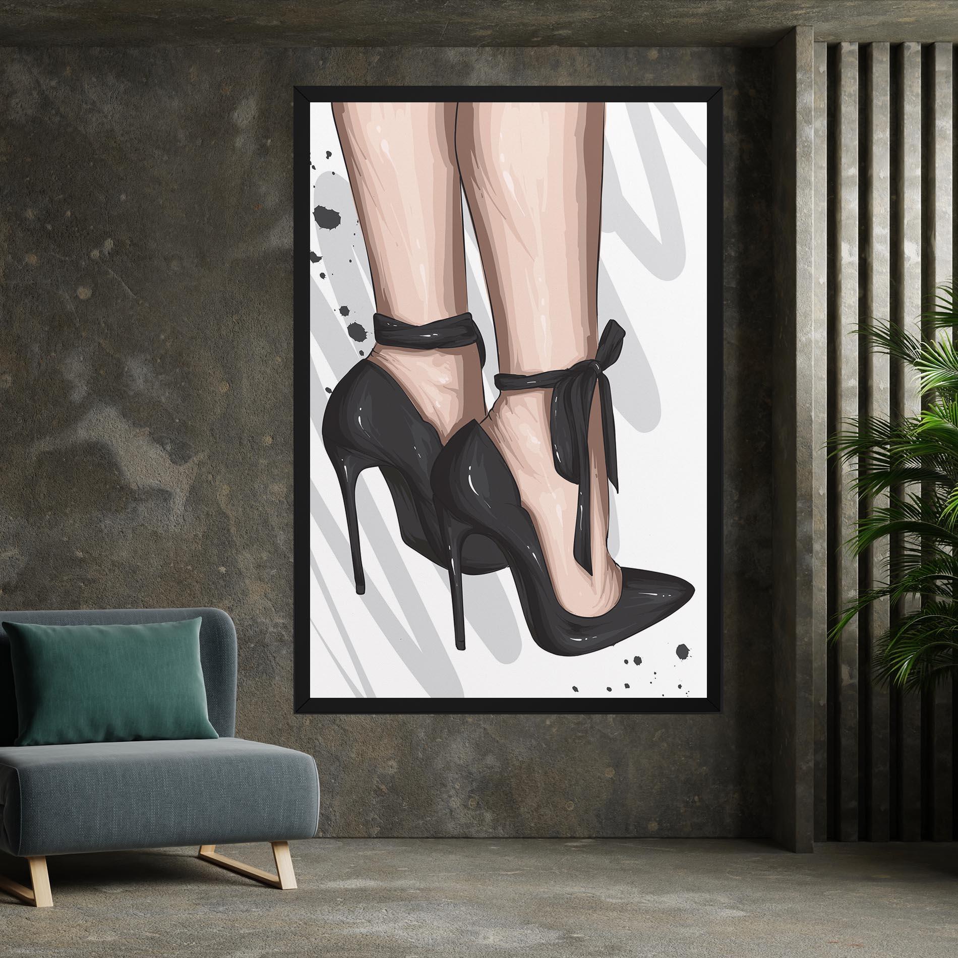 Vászonkép Black Woman Shoes mockup 7