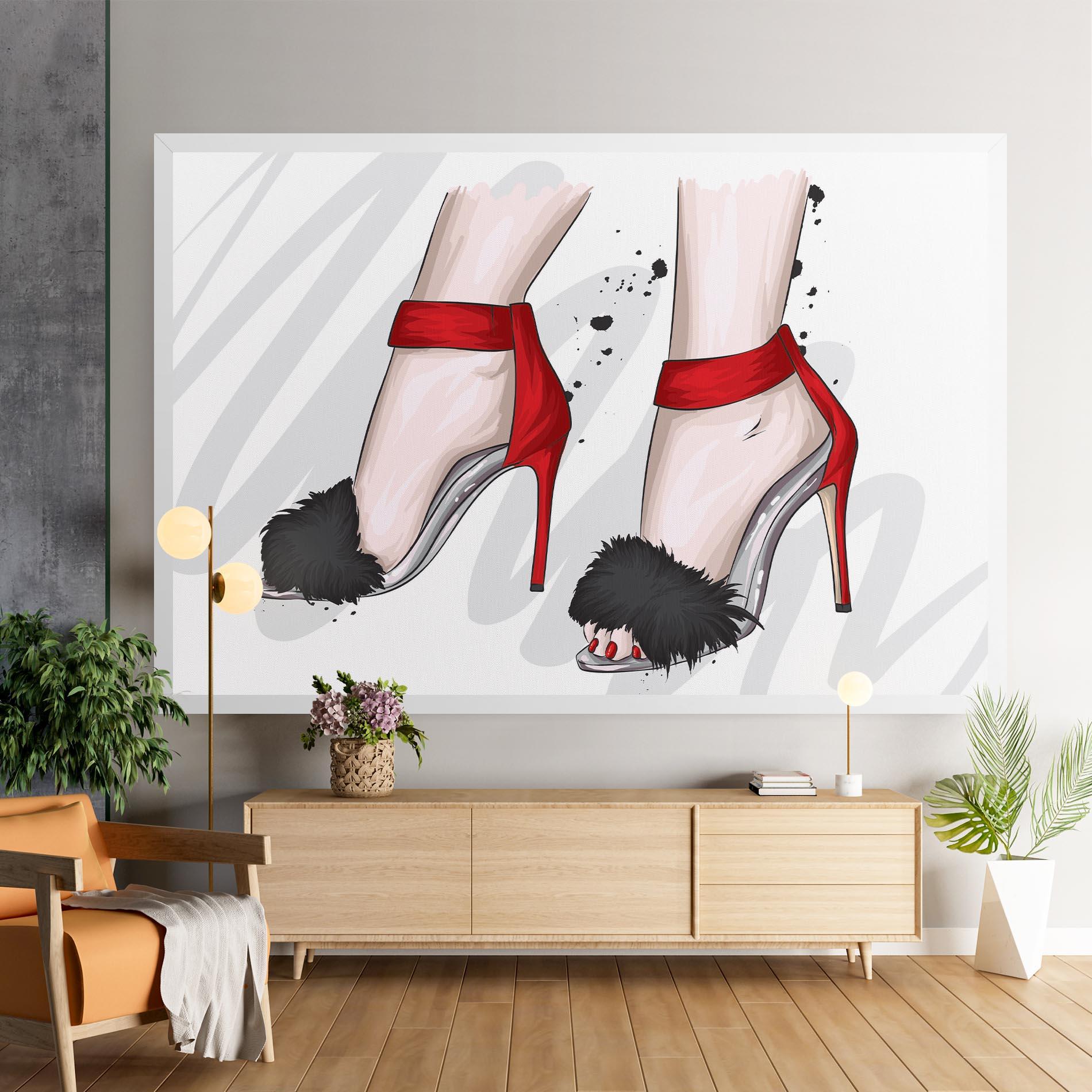 Vászonkép Black Red Heels mockup 9