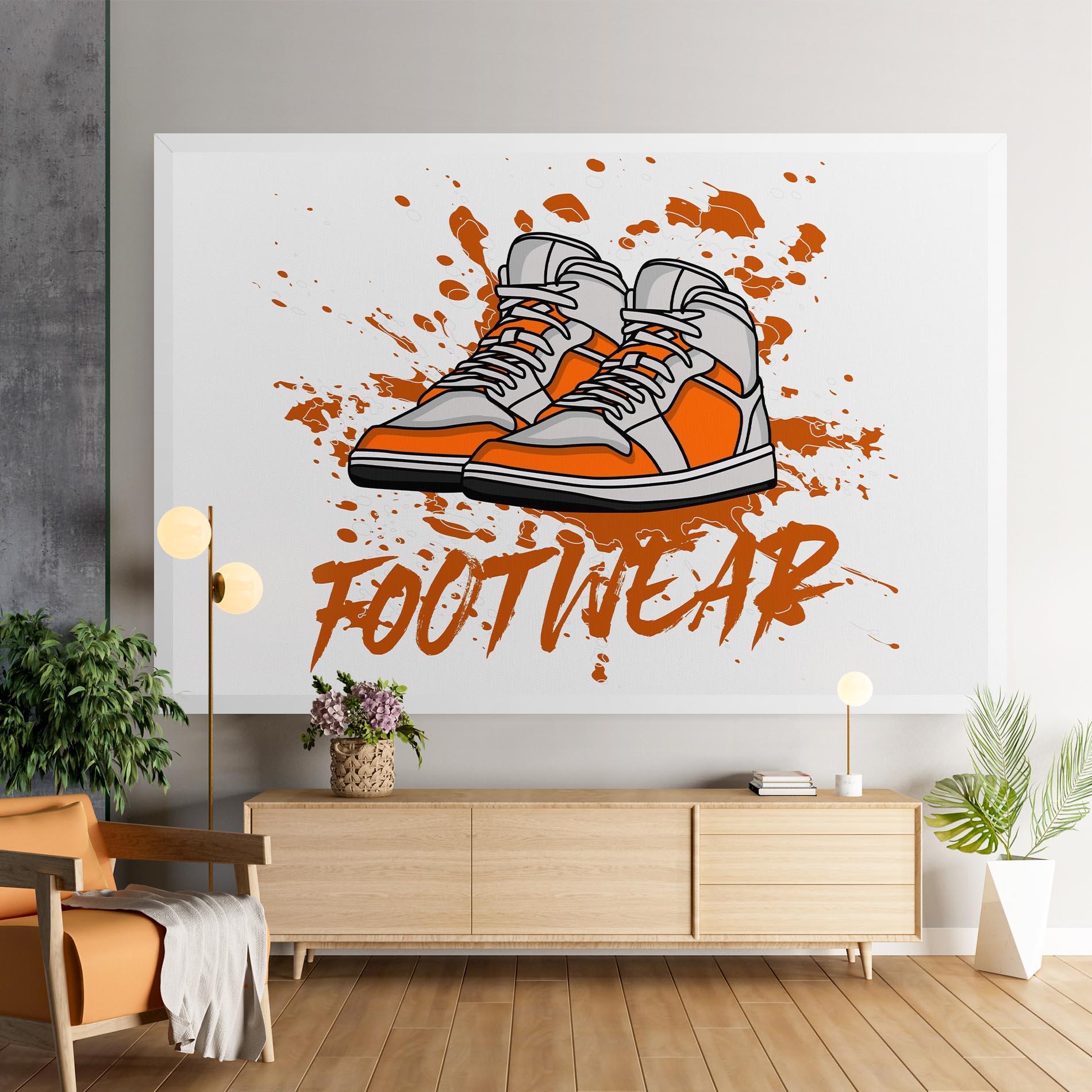 Vászonkép Orange Footwear mockup 9