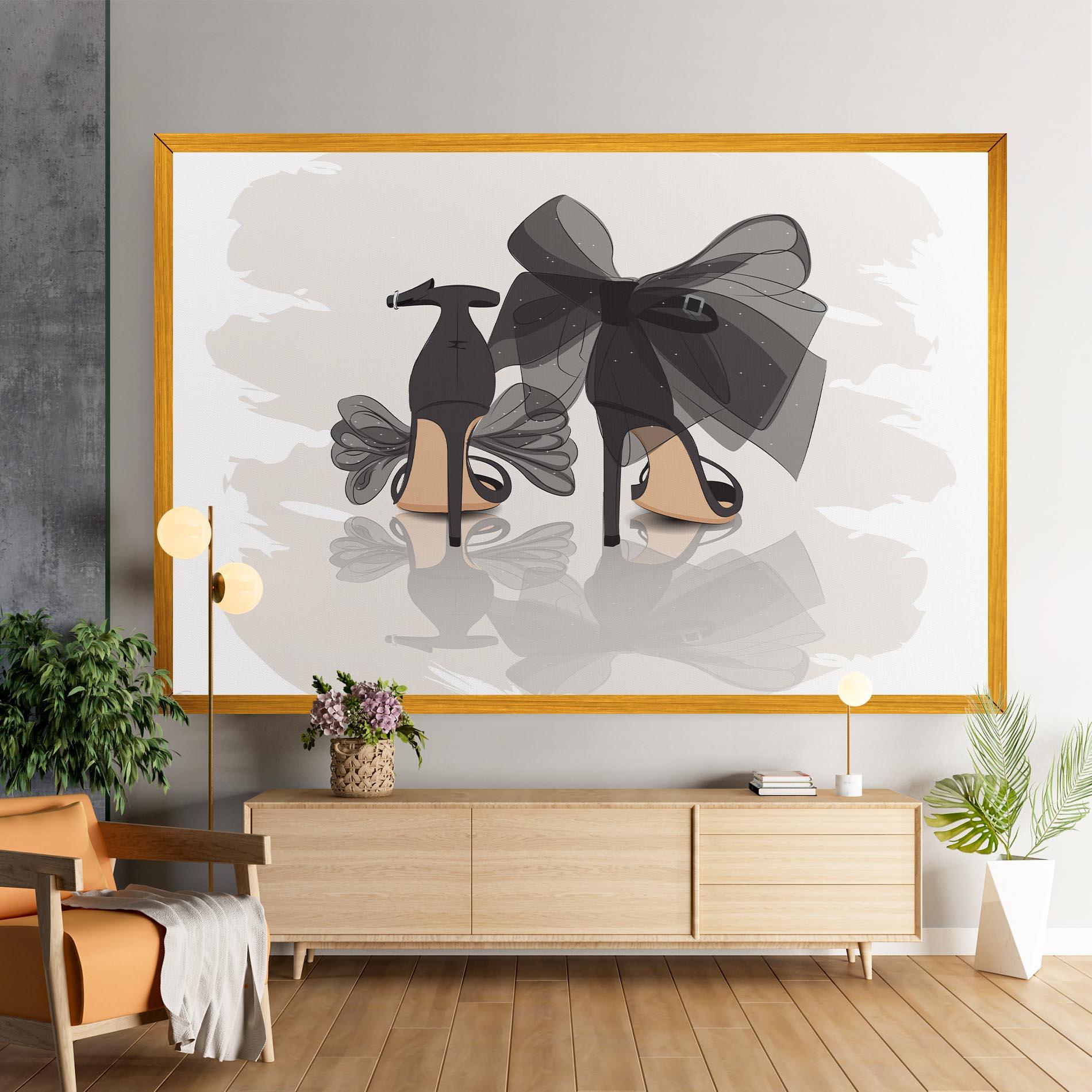 Vászonkép Black Bow Heels mockup 9