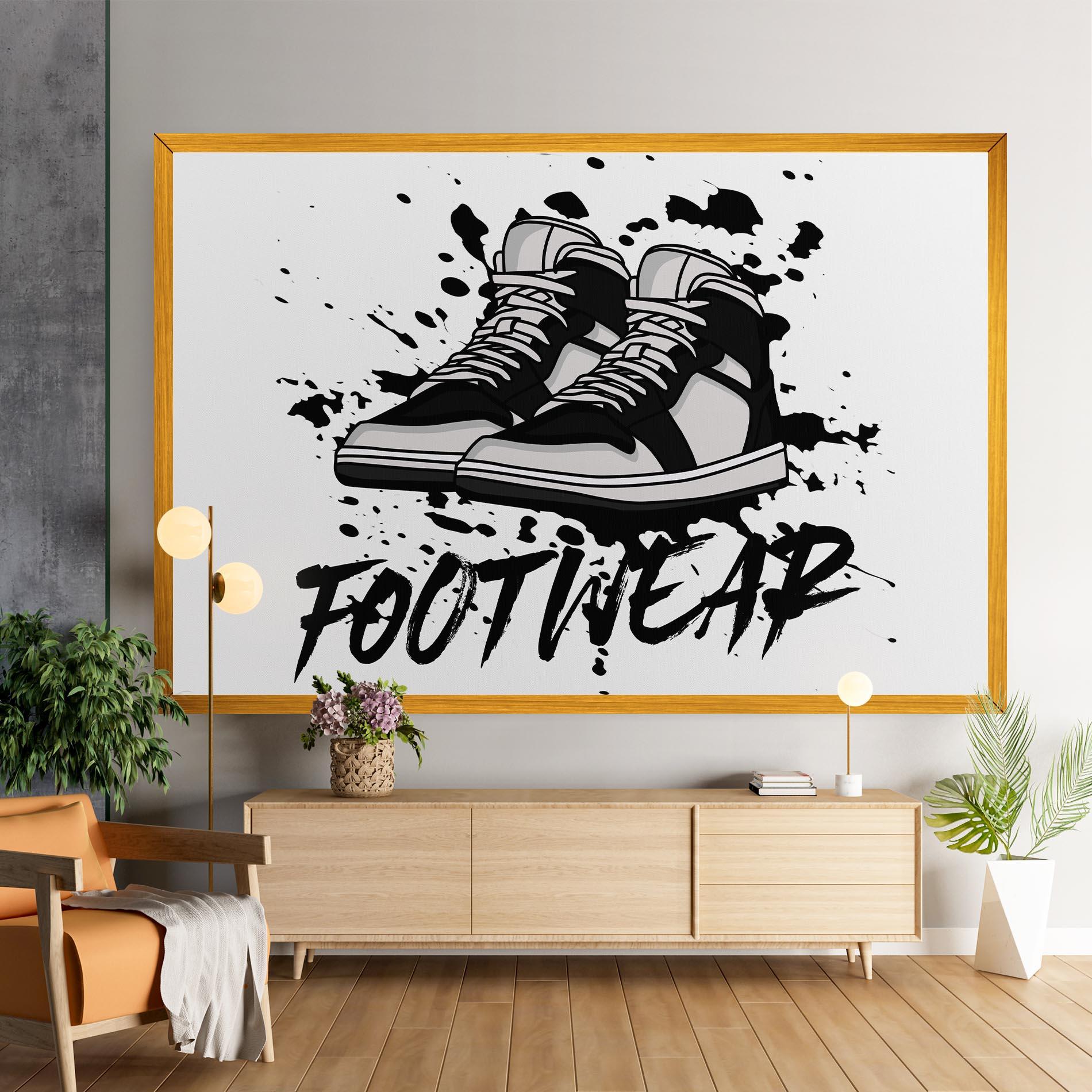 Vászonkép Black Footwear mockup 9