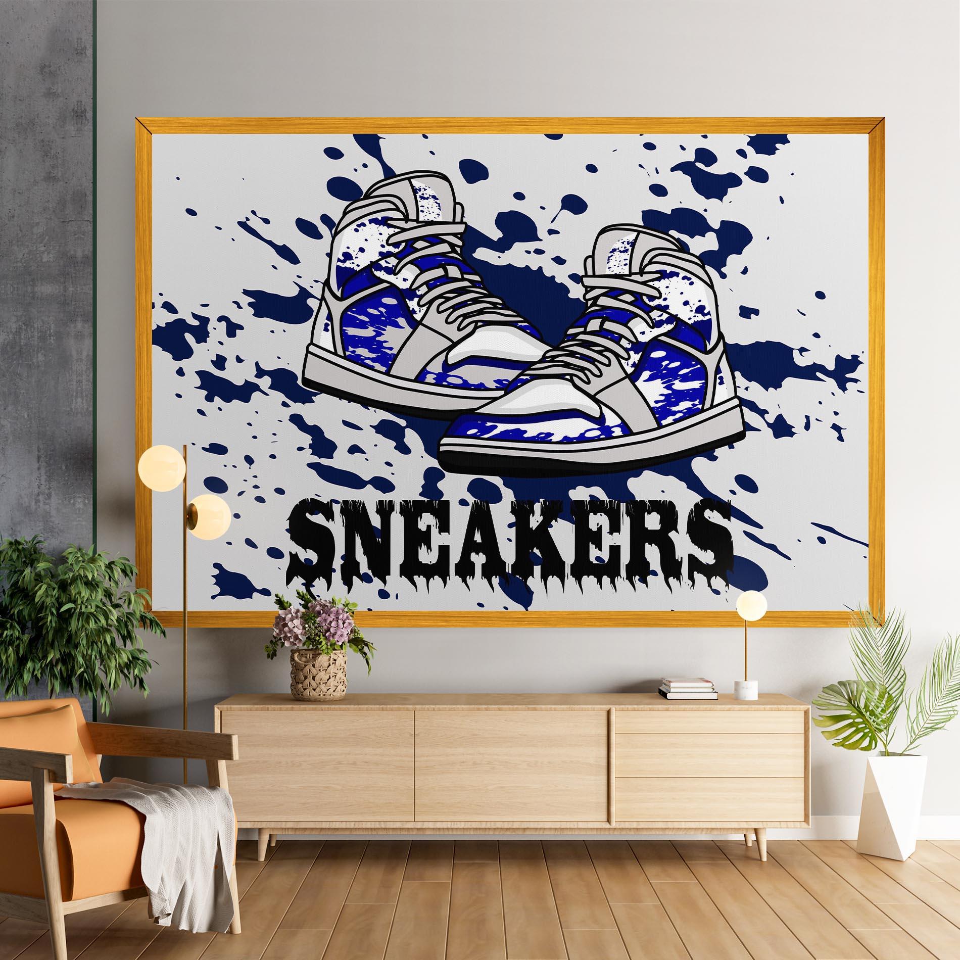 Vászonkép Dark Blue Sneakers mockup 9