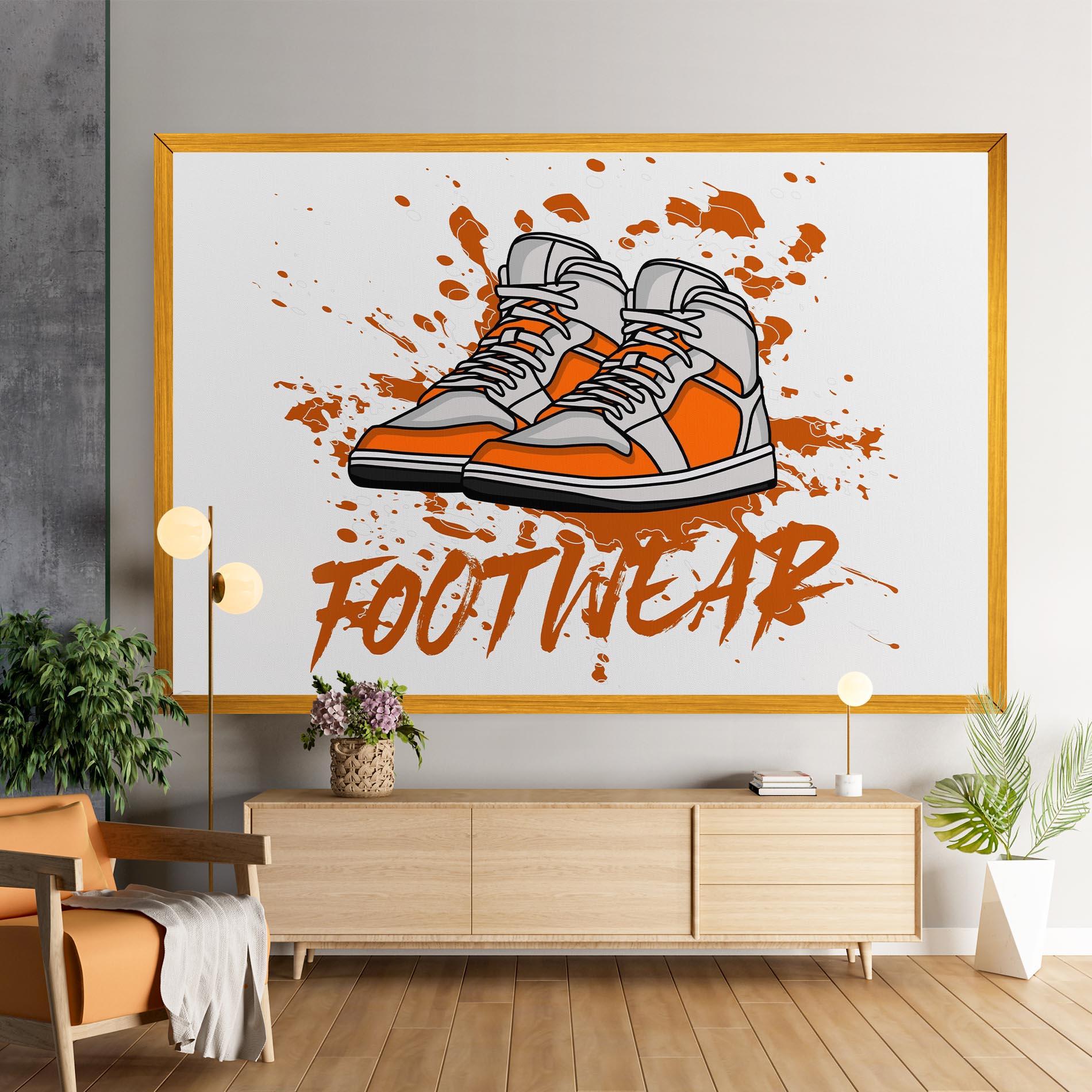Vászonkép Orange Footwear mockup 9