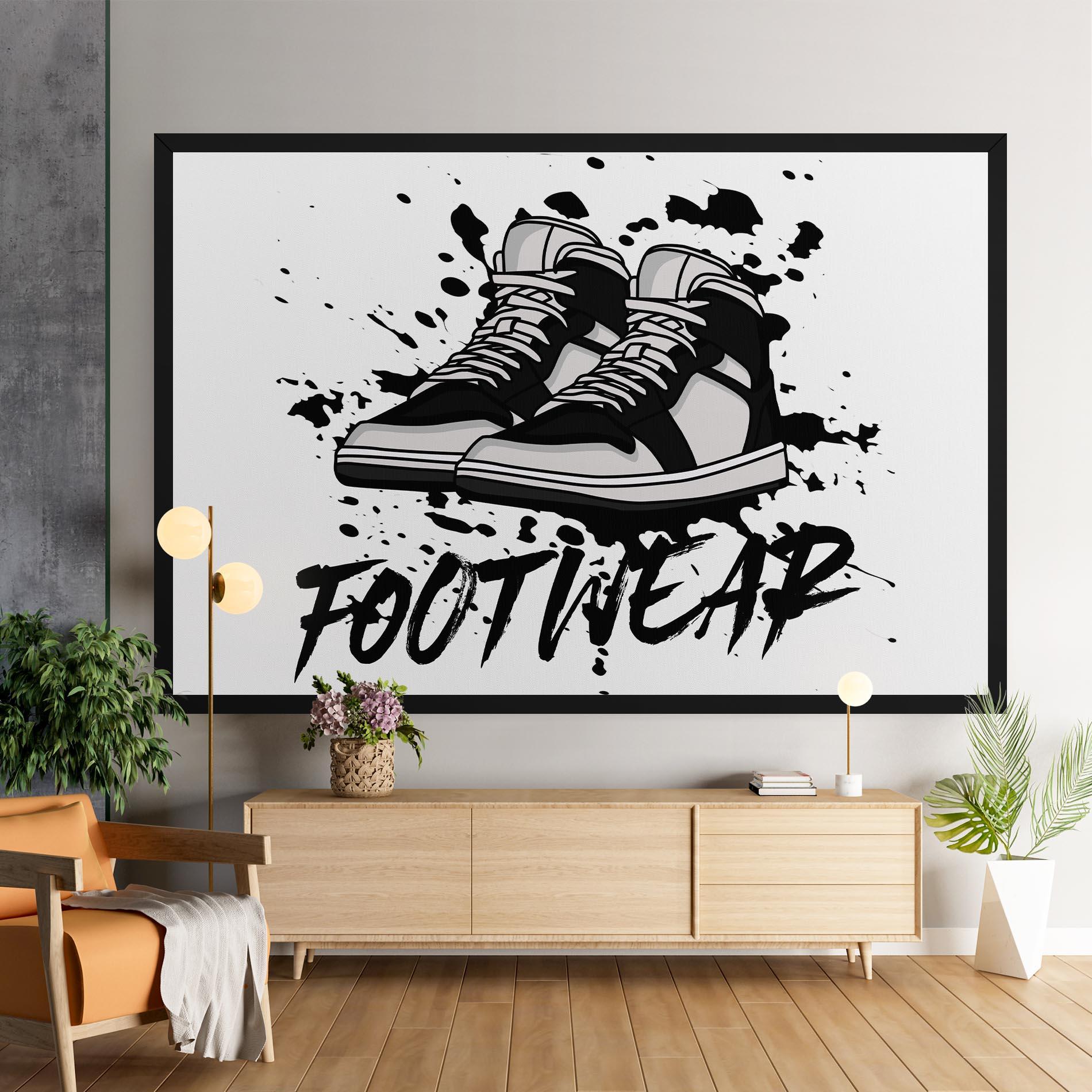 Vászonkép Black Footwear mockup 9