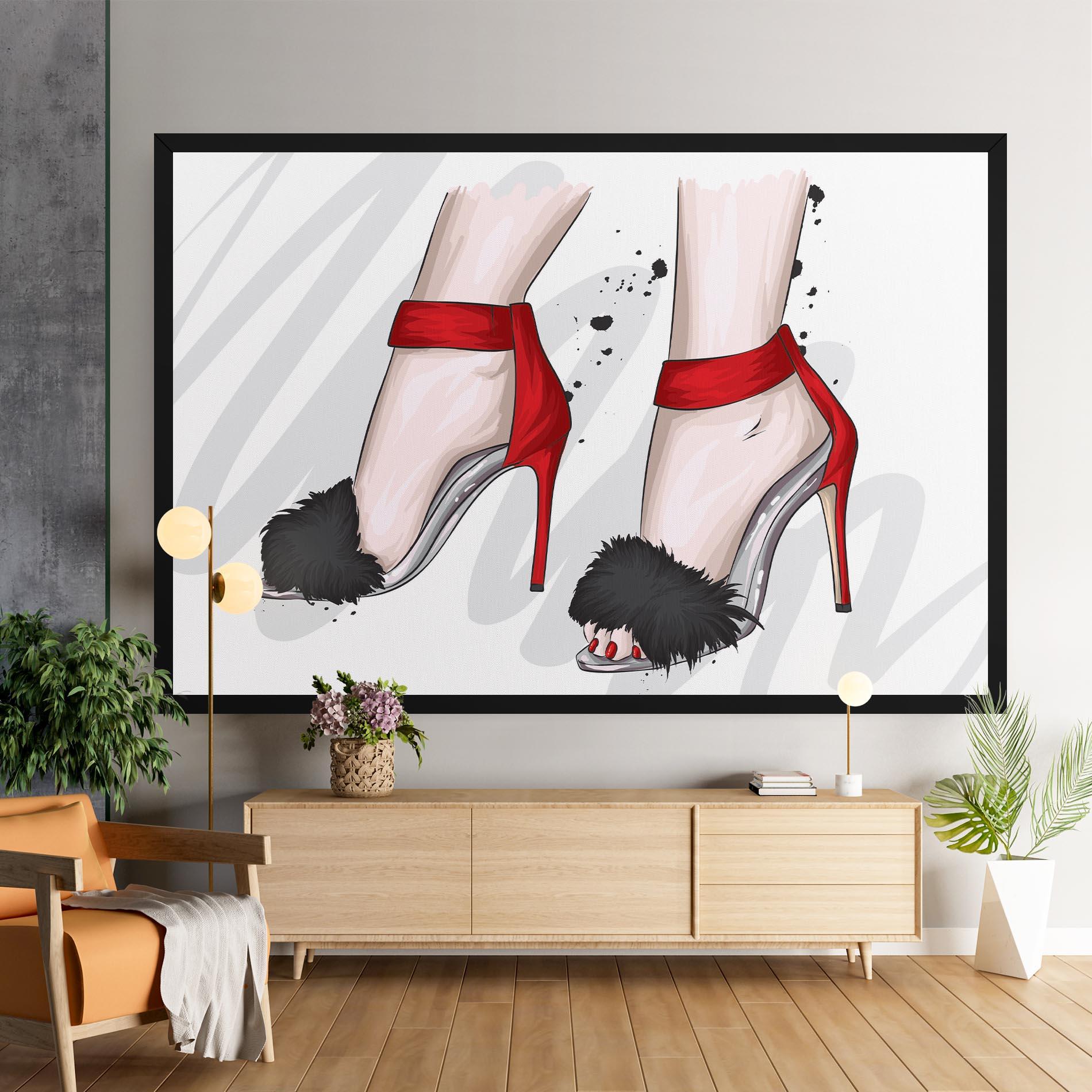 Vászonkép Black Red Heels mockup 9