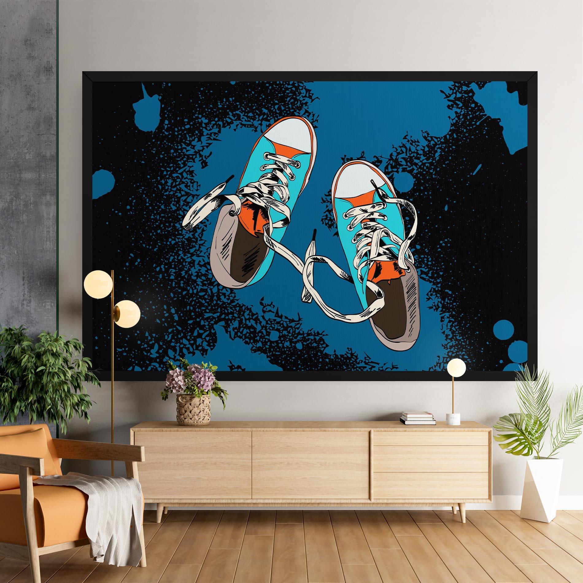 Vászonkép Blue Shoes Splash mockup 9