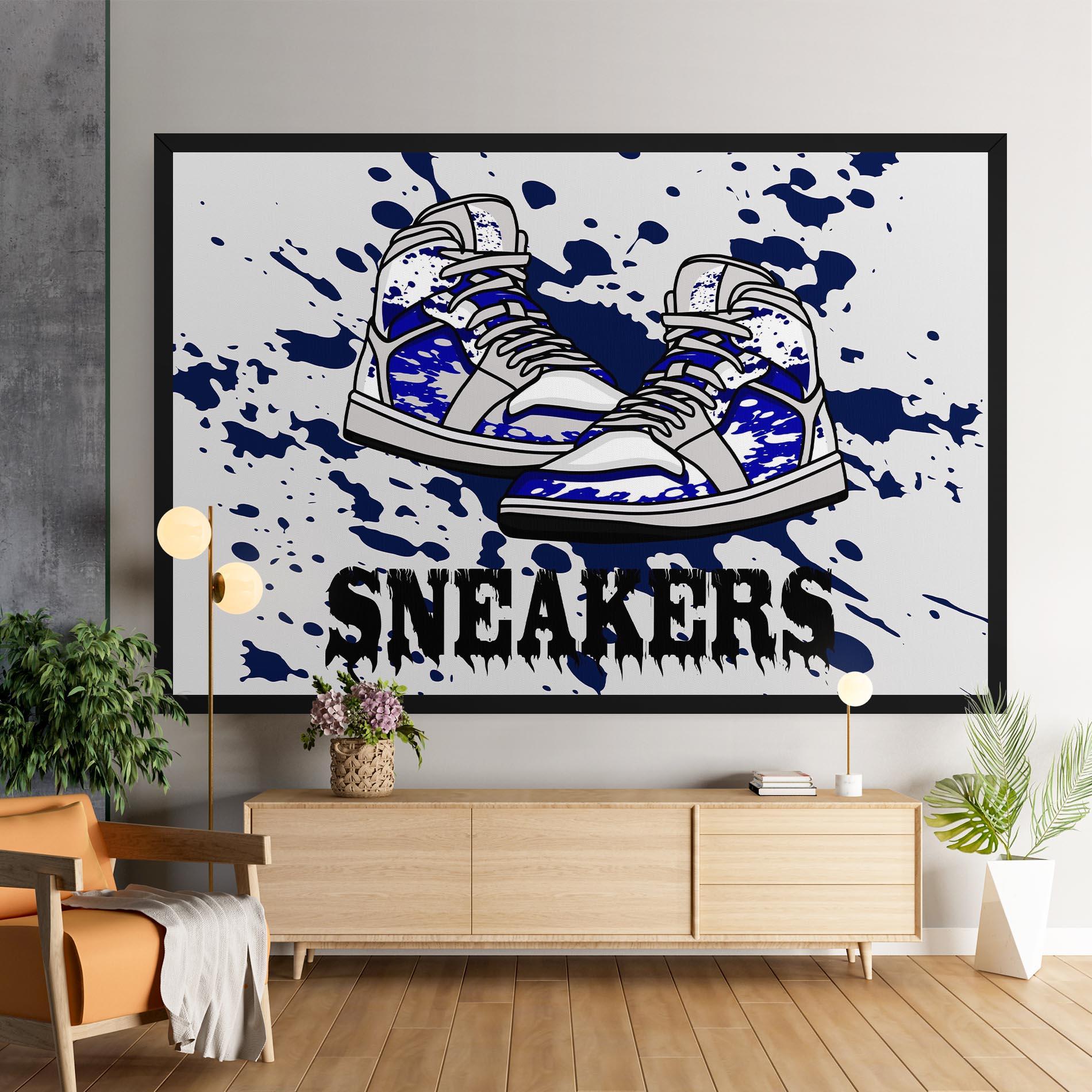 Vászonkép Dark Blue Sneakers mockup 9