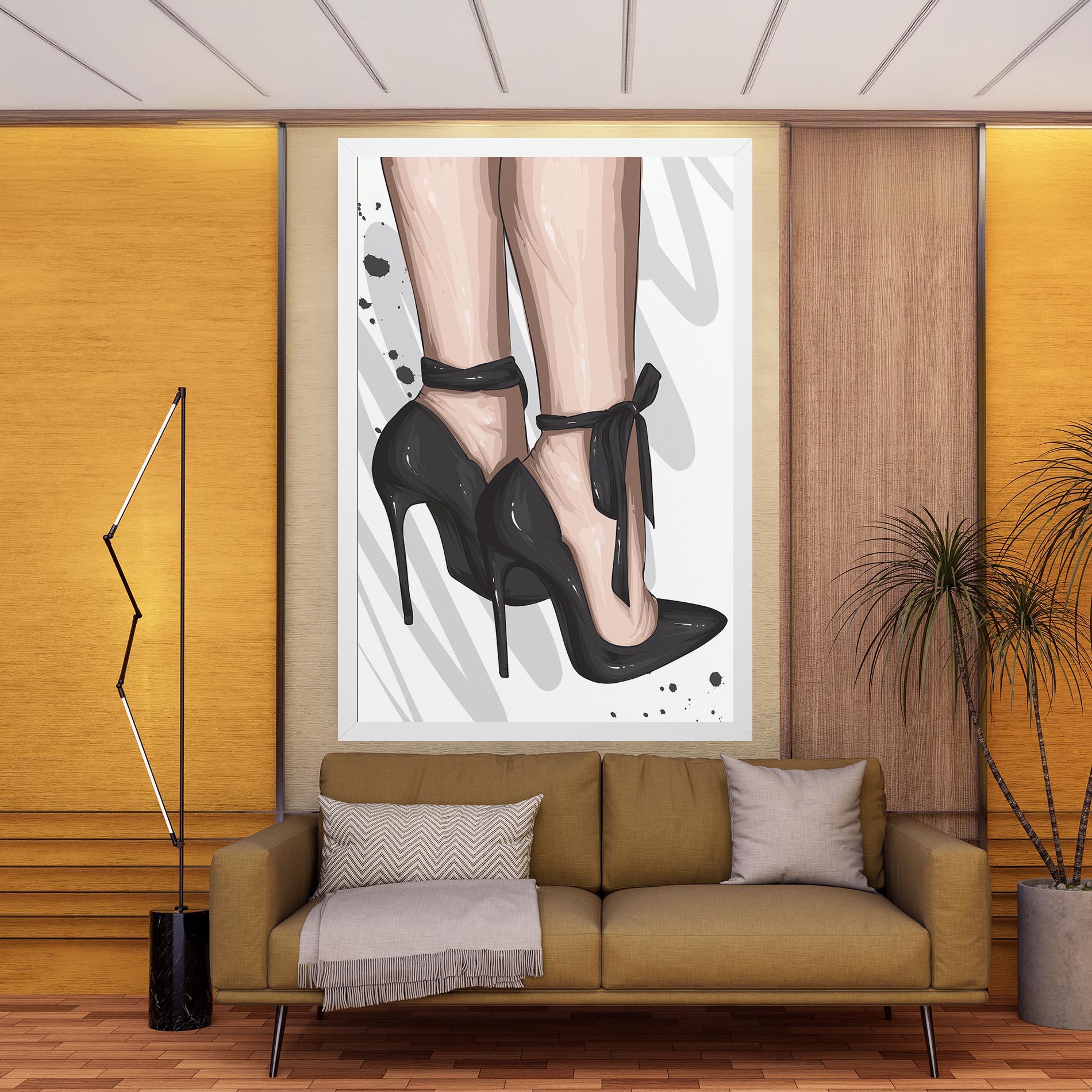 Vászonkép Black Woman Shoes mockup 9