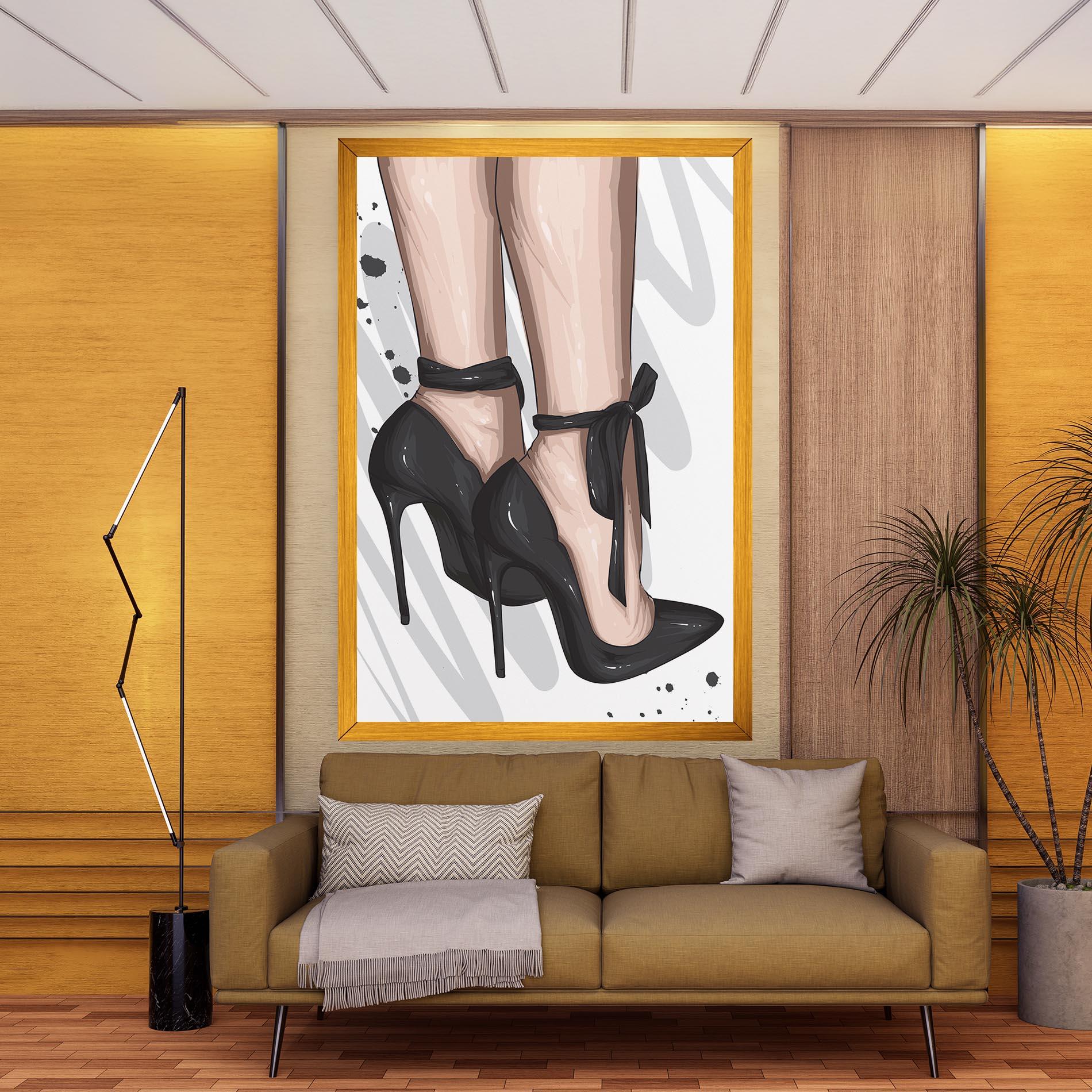 Vászonkép Black Woman Shoes mockup 9