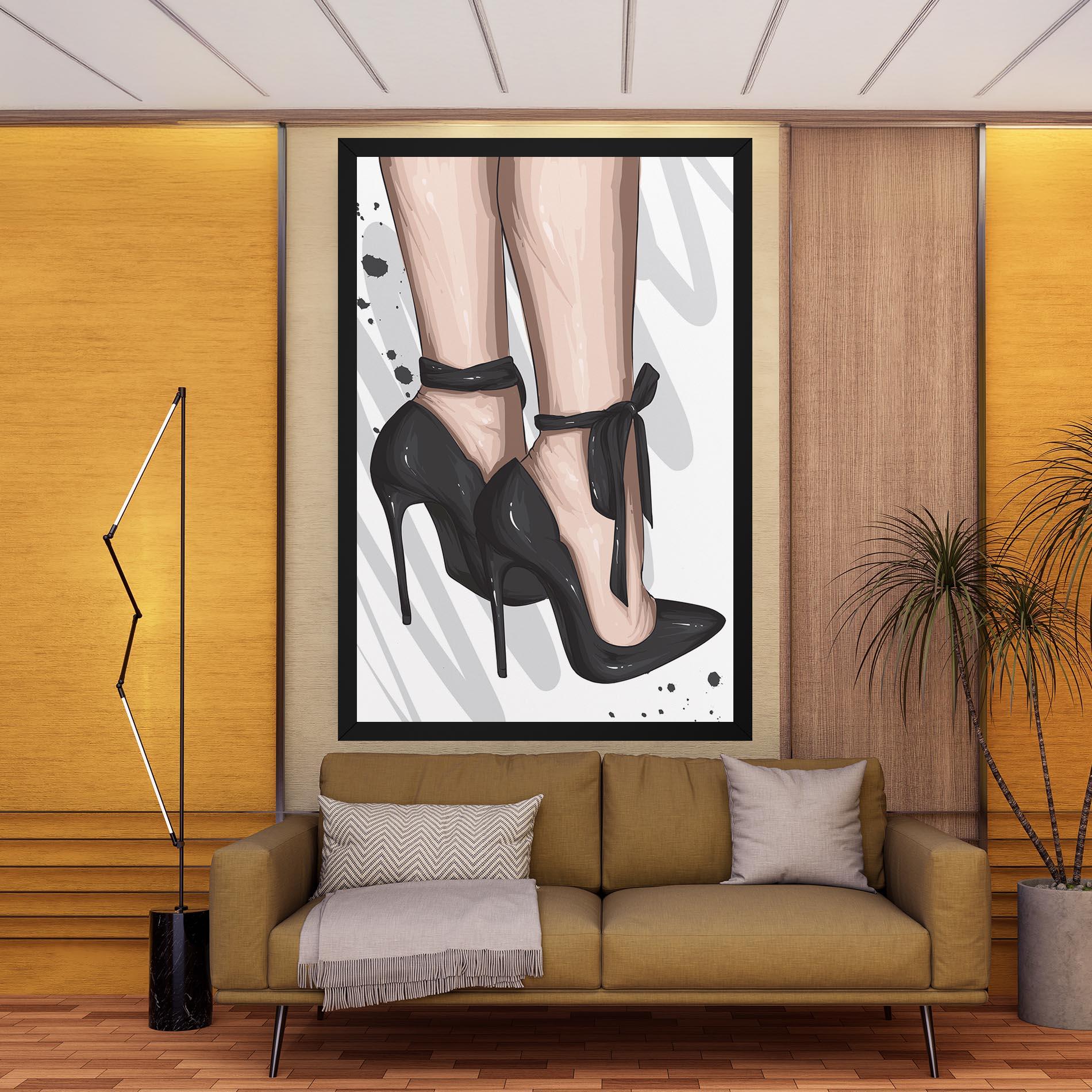 Vászonkép Black Woman Shoes mockup 9