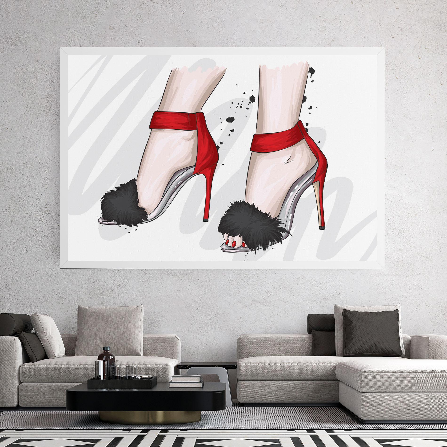 Vászonkép Black Red Heels mockup 2