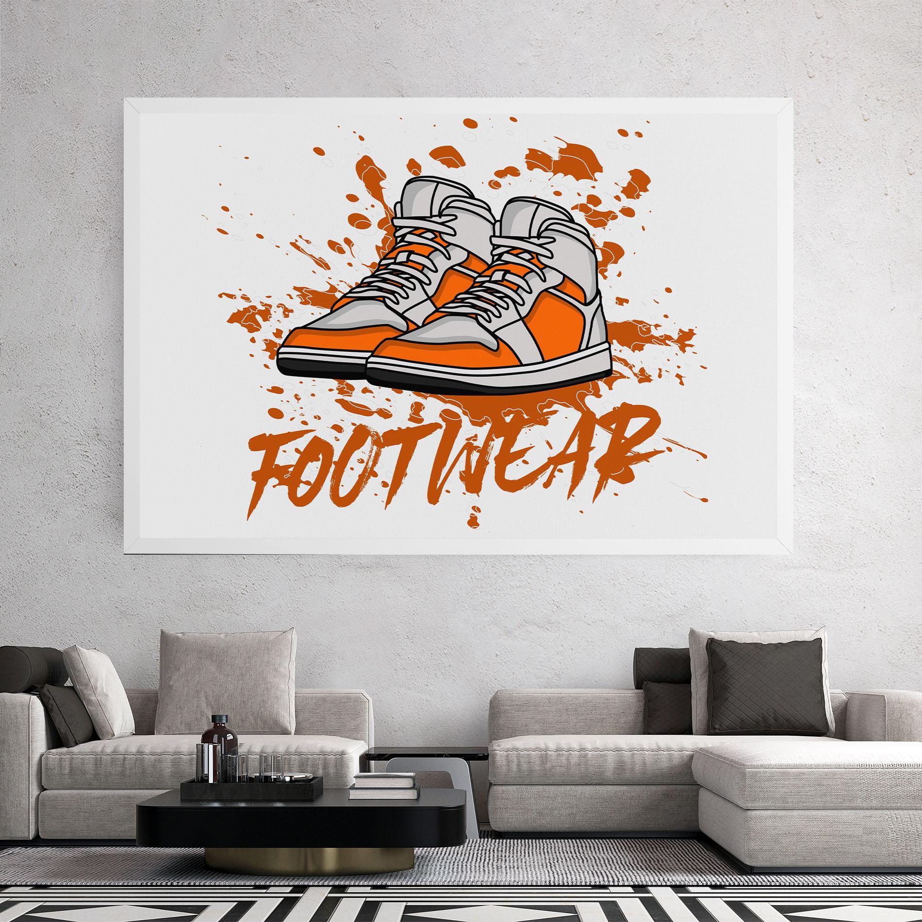 Vászonkép Orange Footwear mockup 2