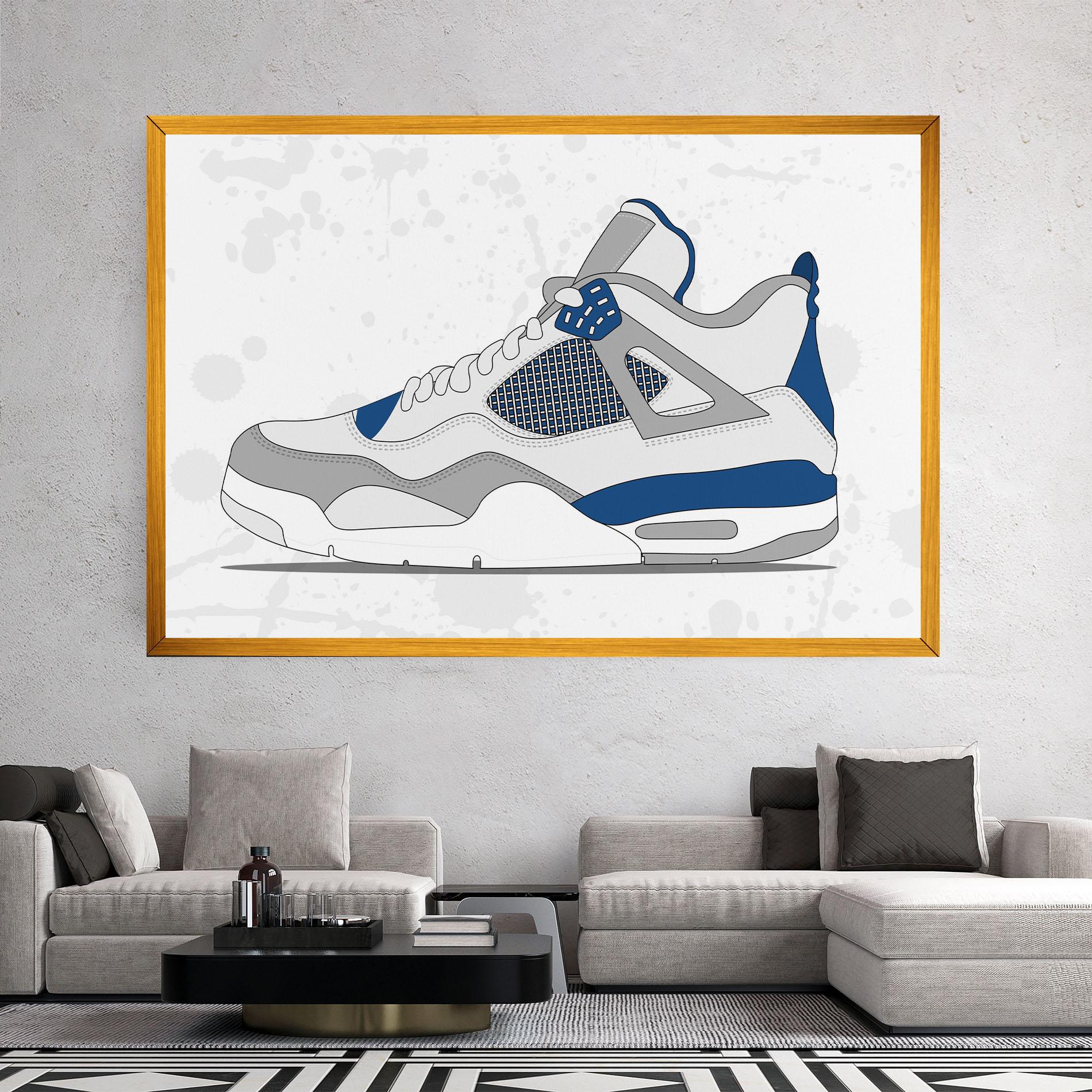 Vászonkép Blue Grey Sneakers mockup 2