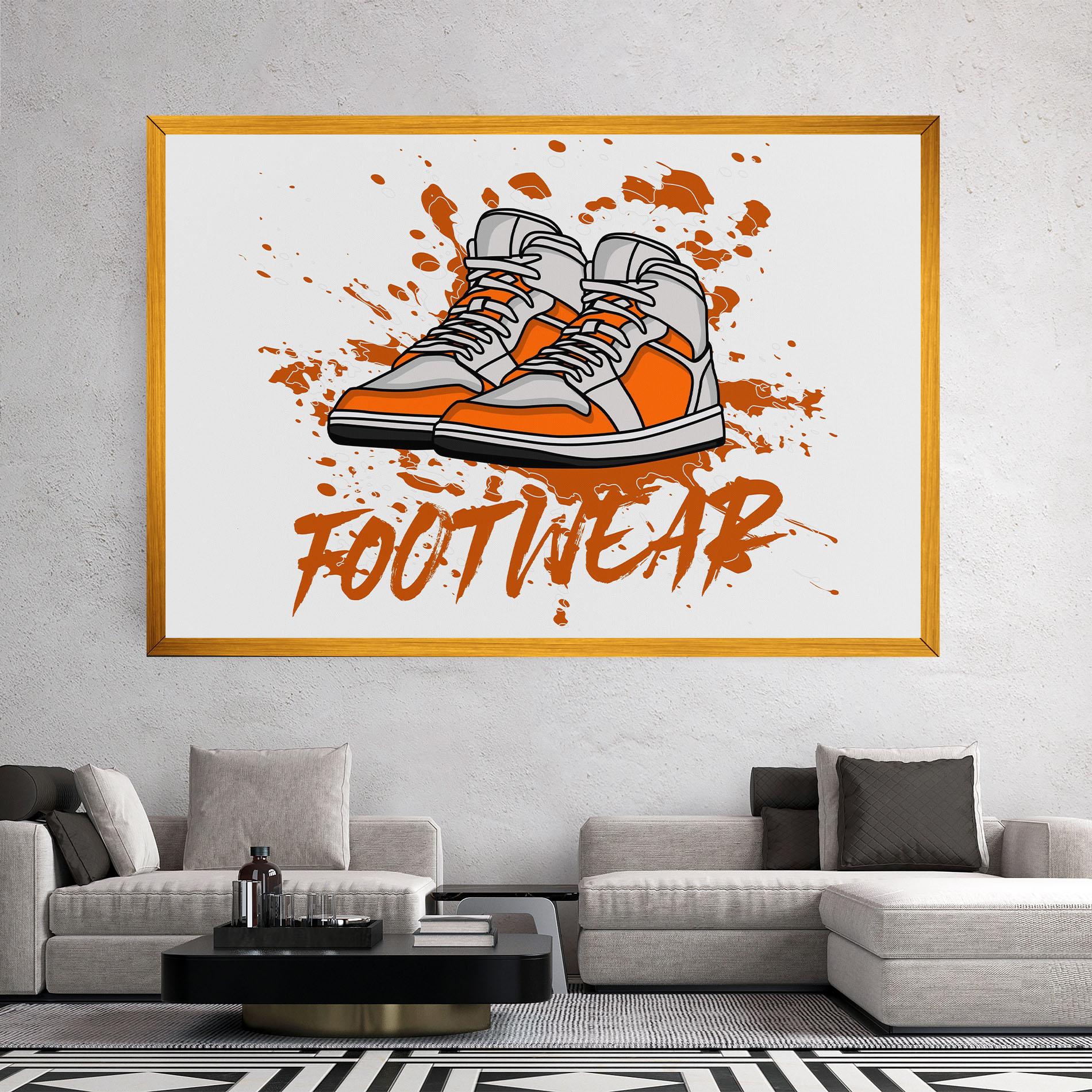 Vászonkép Orange Footwear mockup 2