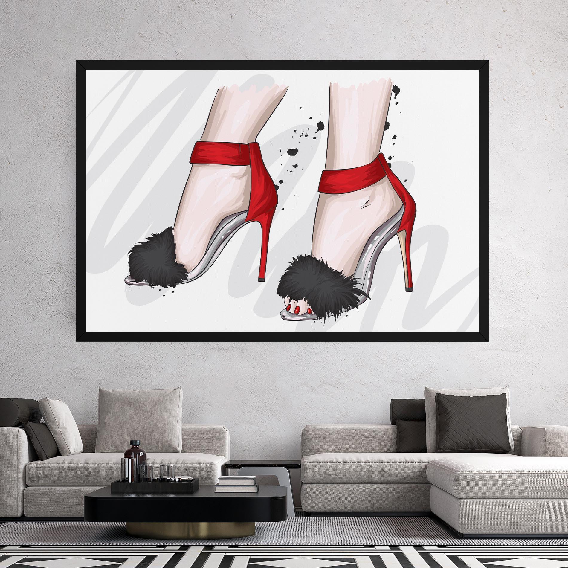 Vászonkép Black Red Heels mockup 2