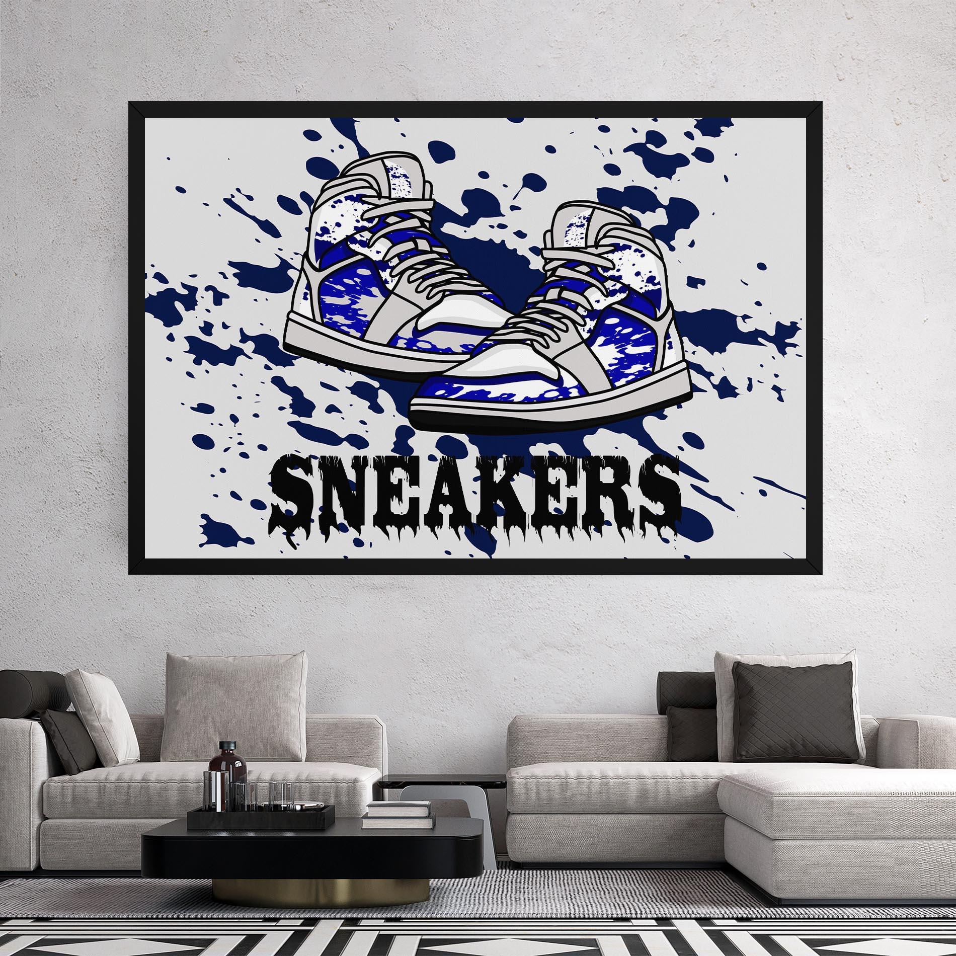 Vászonkép Dark Blue Sneakers mockup 2