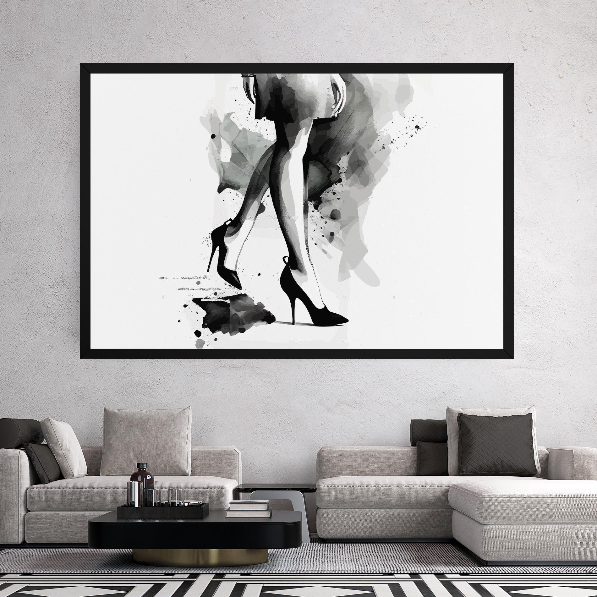 Vászonkép Watercolor Shoes mockup 2