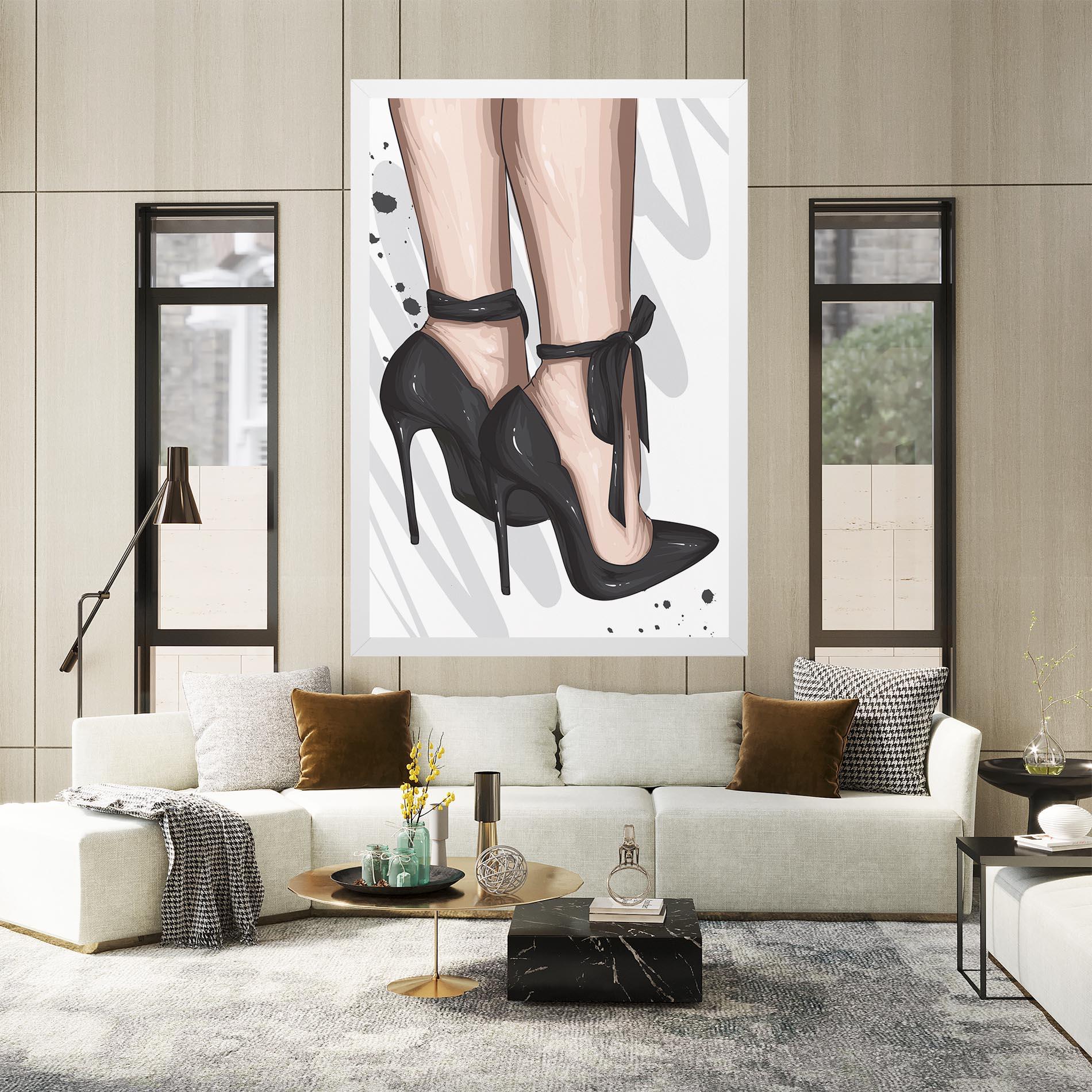 Vászonkép Black Woman Shoes mockup 2