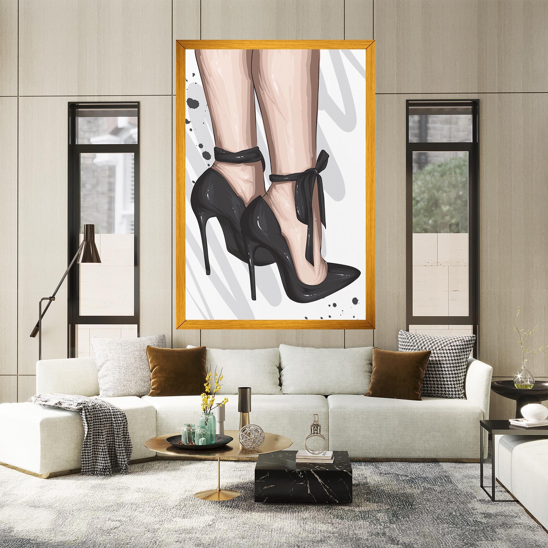Vászonkép Black Woman Shoes mockup 2