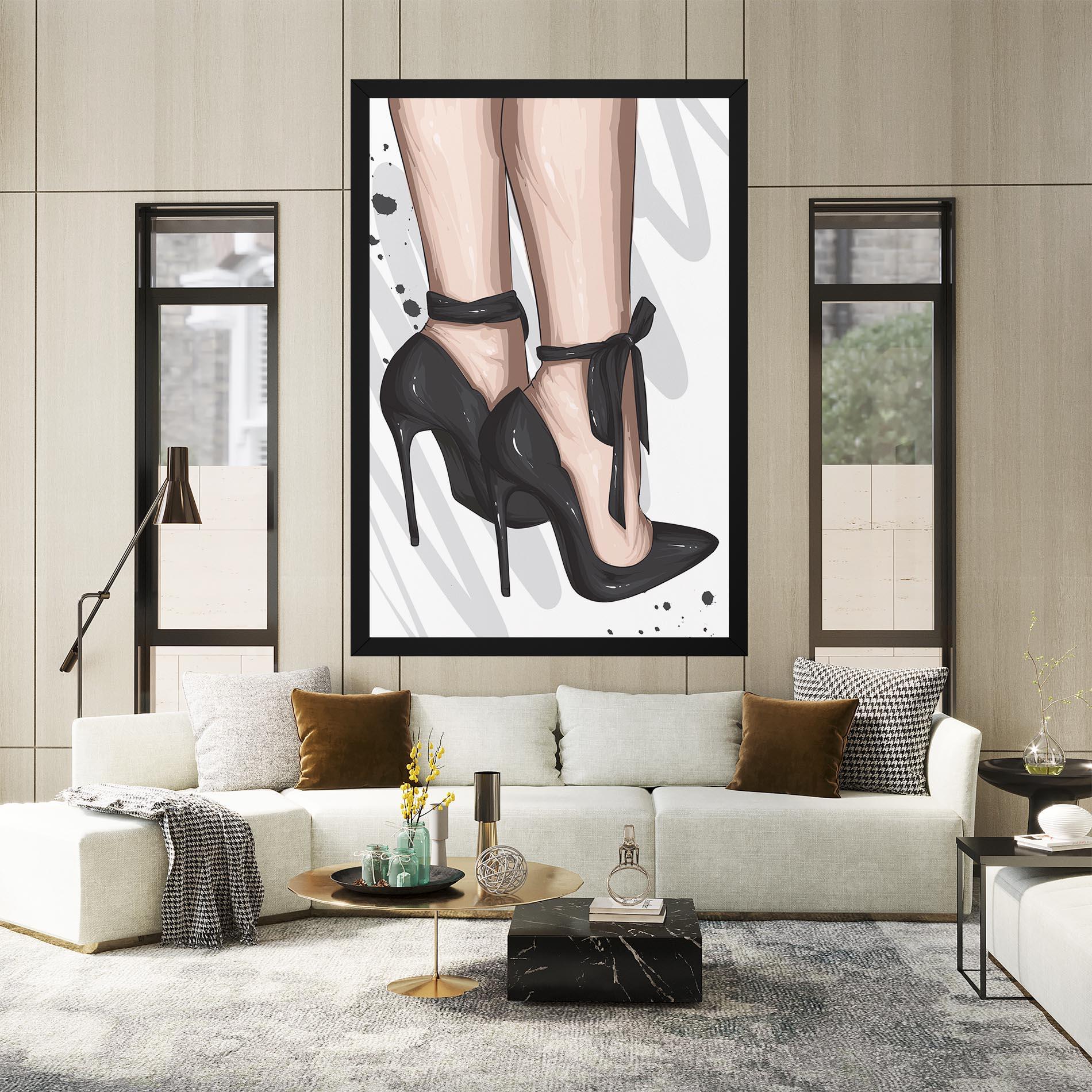 Vászonkép Black Woman Shoes mockup 2
