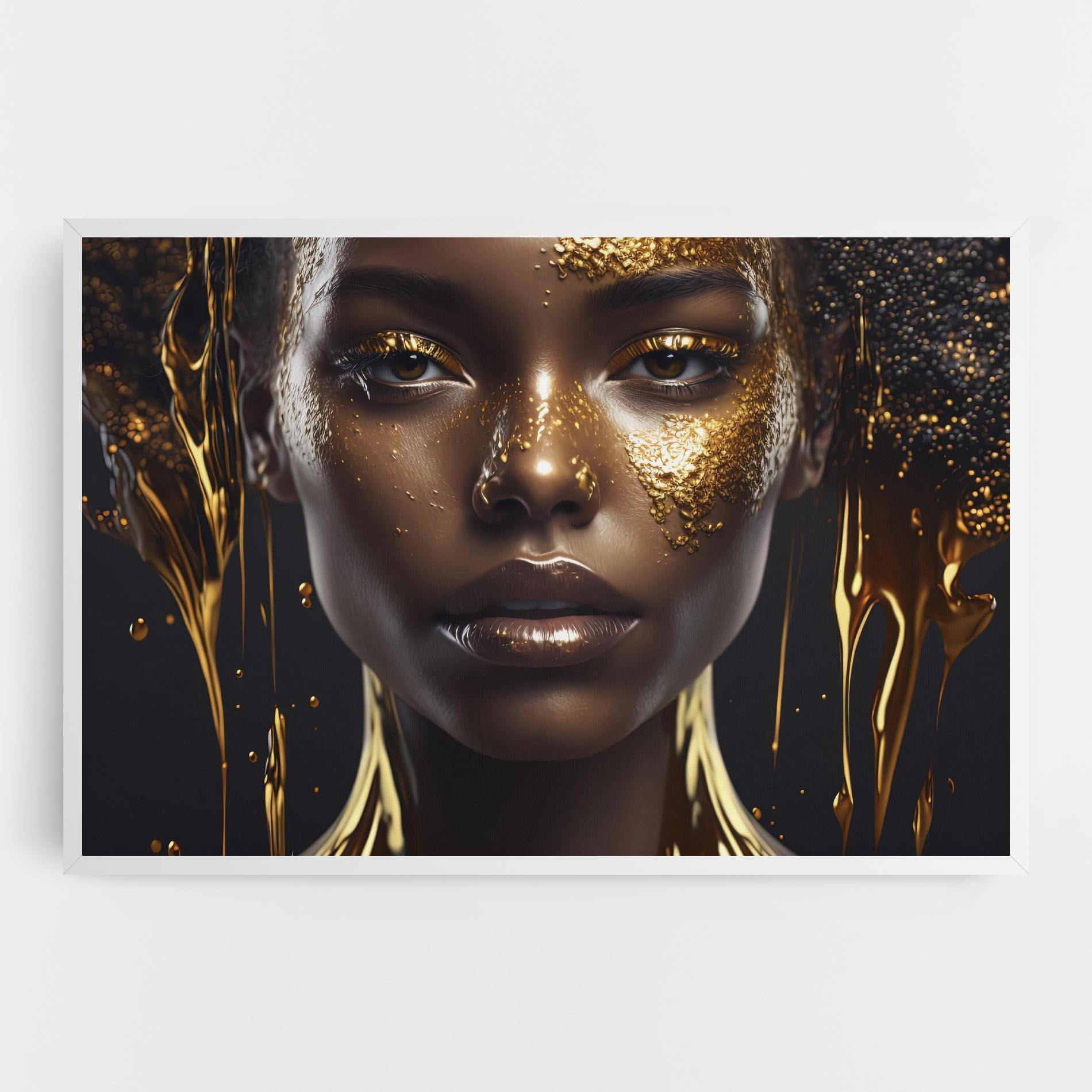 Vászonkép Gold Portrait Falling mockup 0
