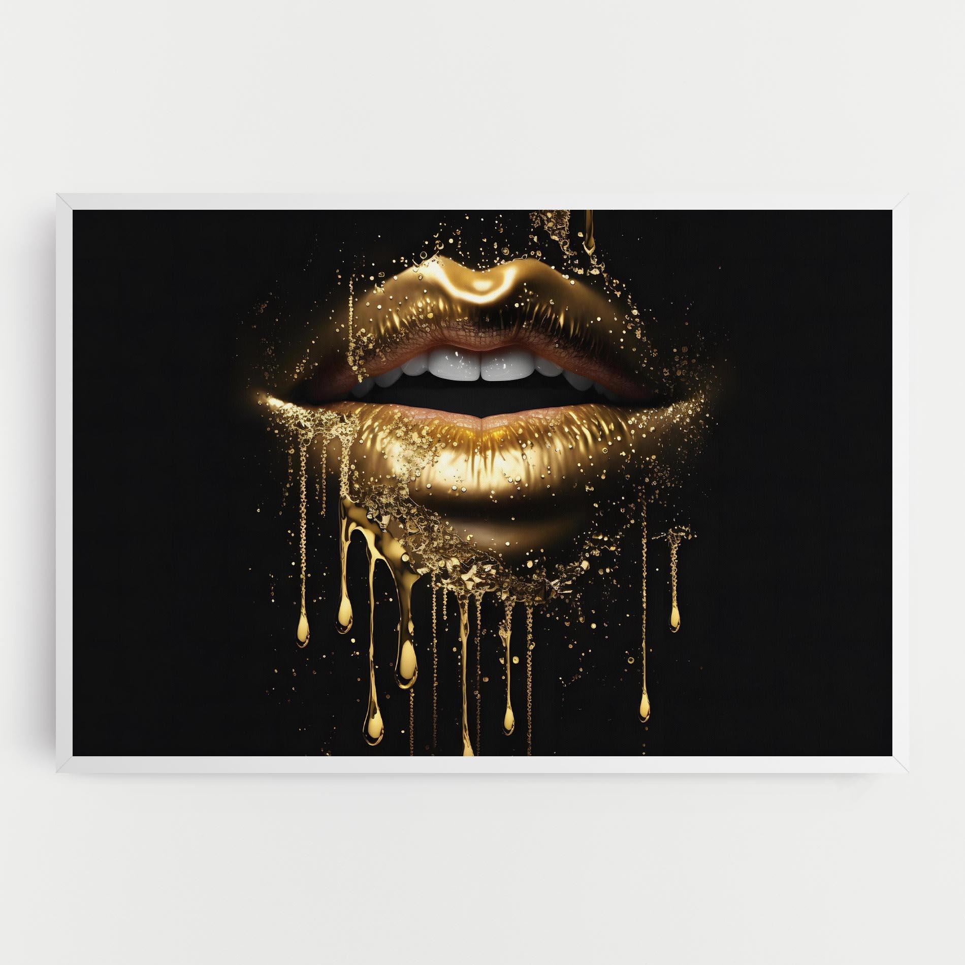 Vászonkép Golden Luxury Lips mockup 0