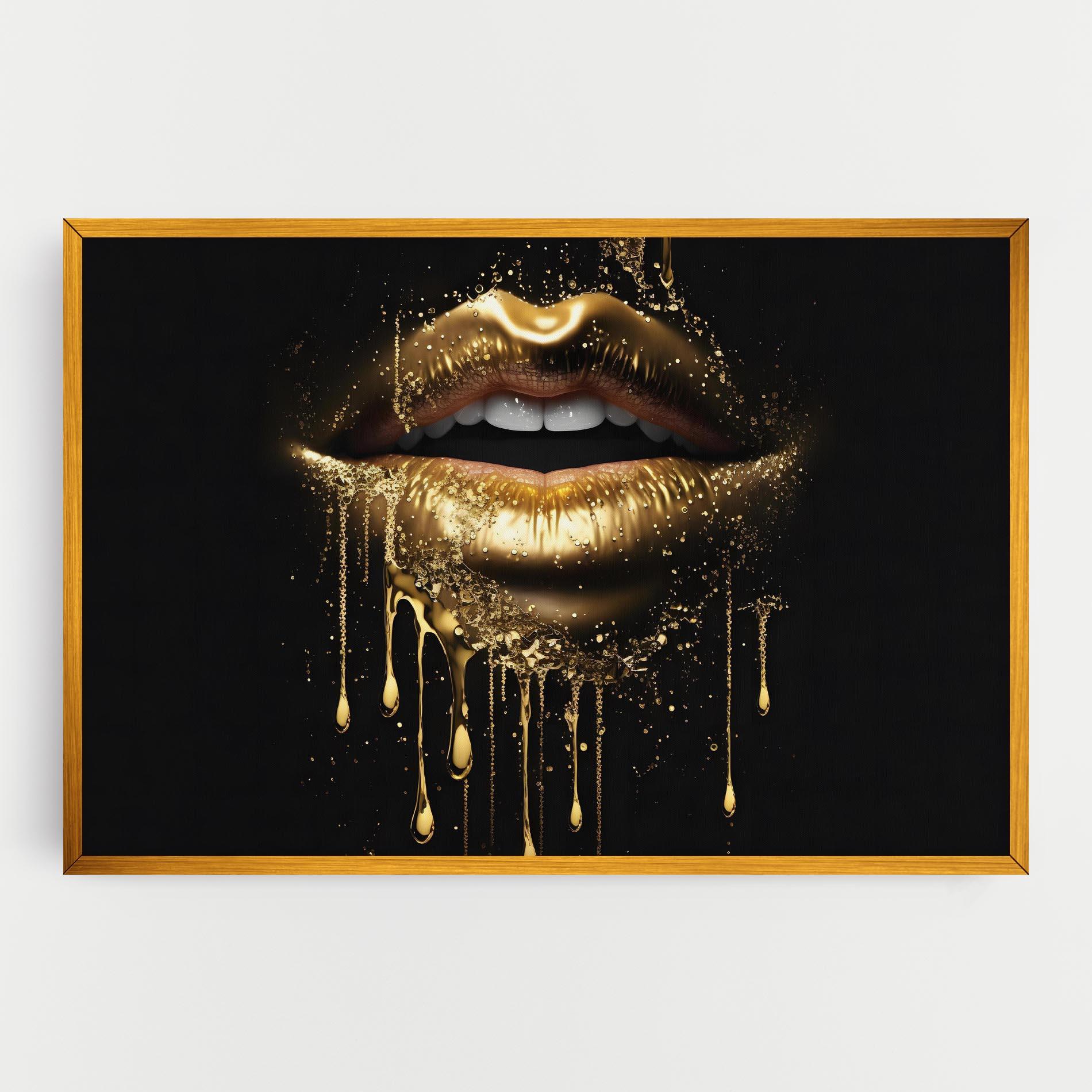 Vászonkép Golden Luxury Lips mockup 0