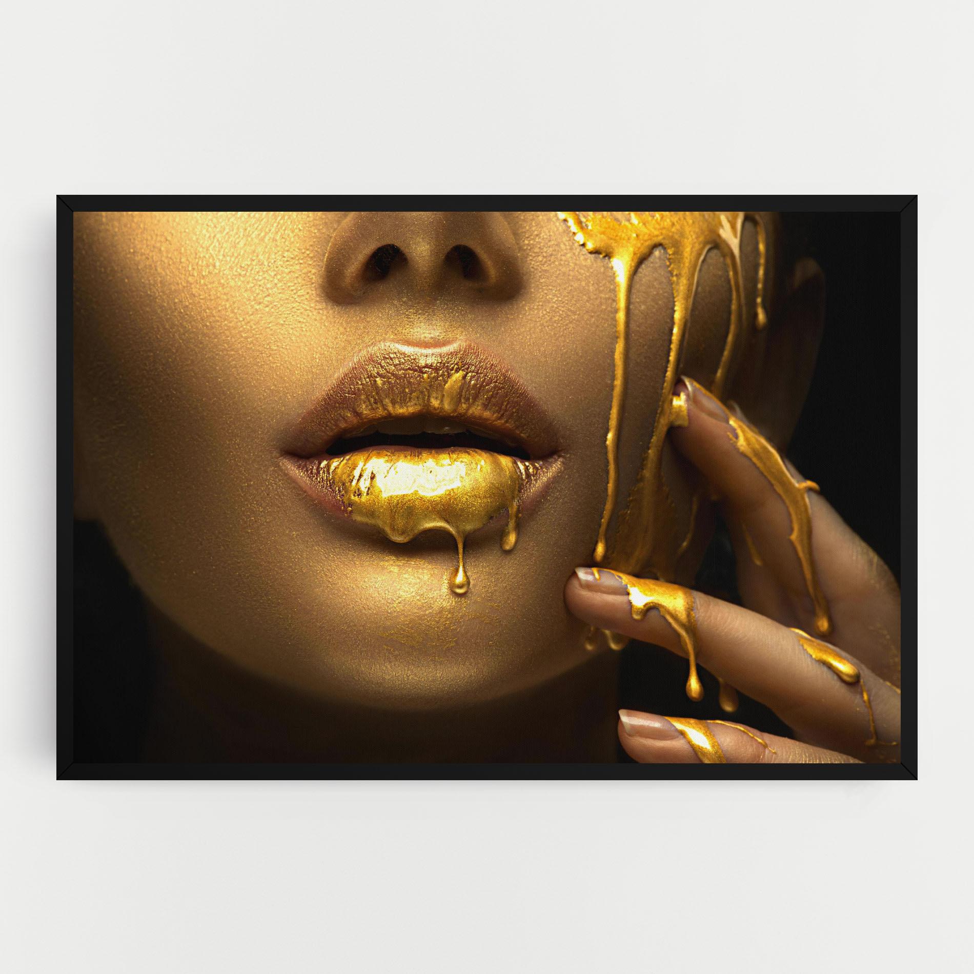 Vászonkép Golden Lips mockup 0