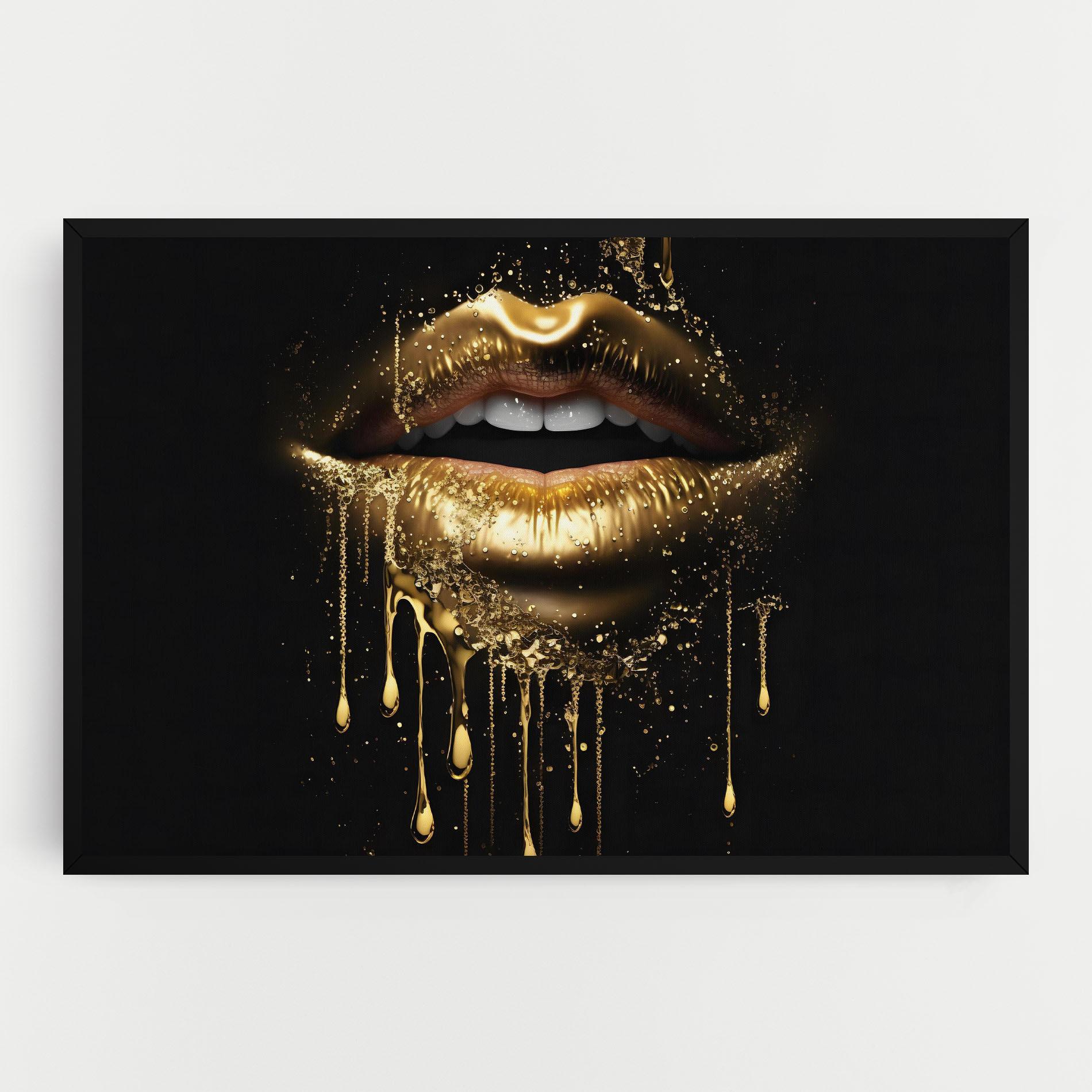 Vászonkép Golden Luxury Lips mockup 0