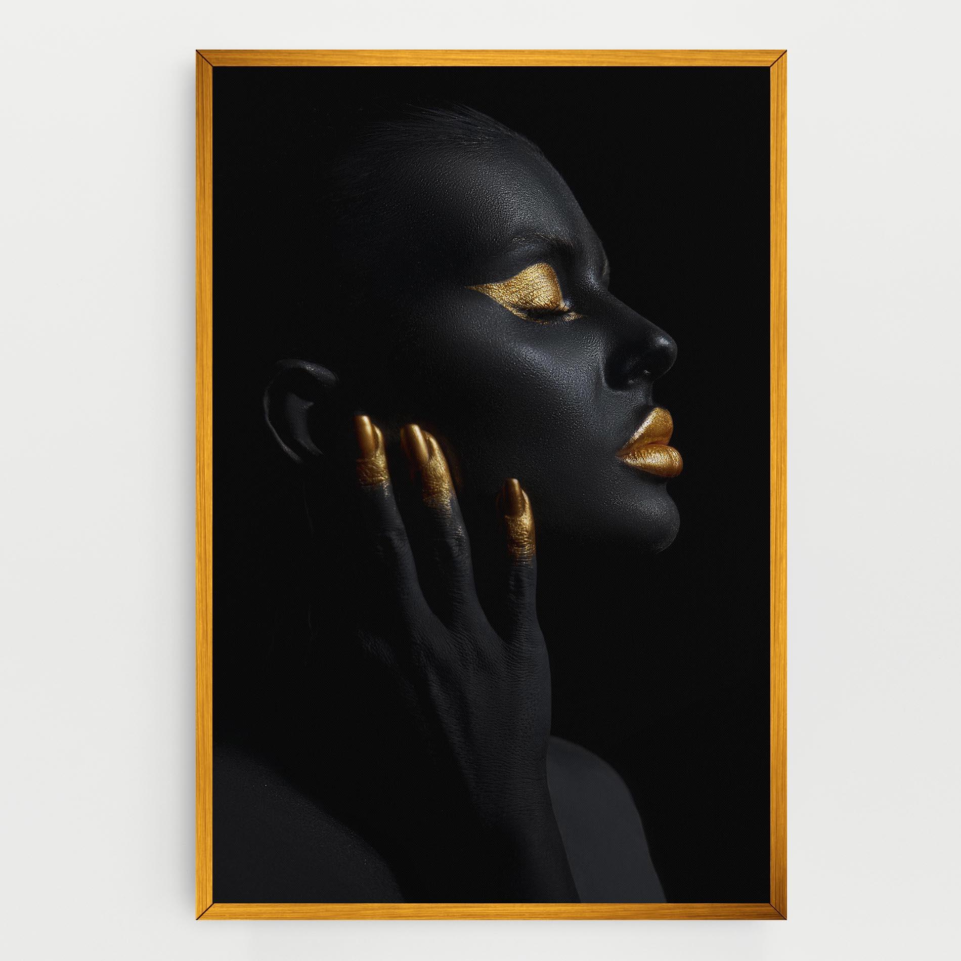 Vászonkép Gold Black Paint mockup 0