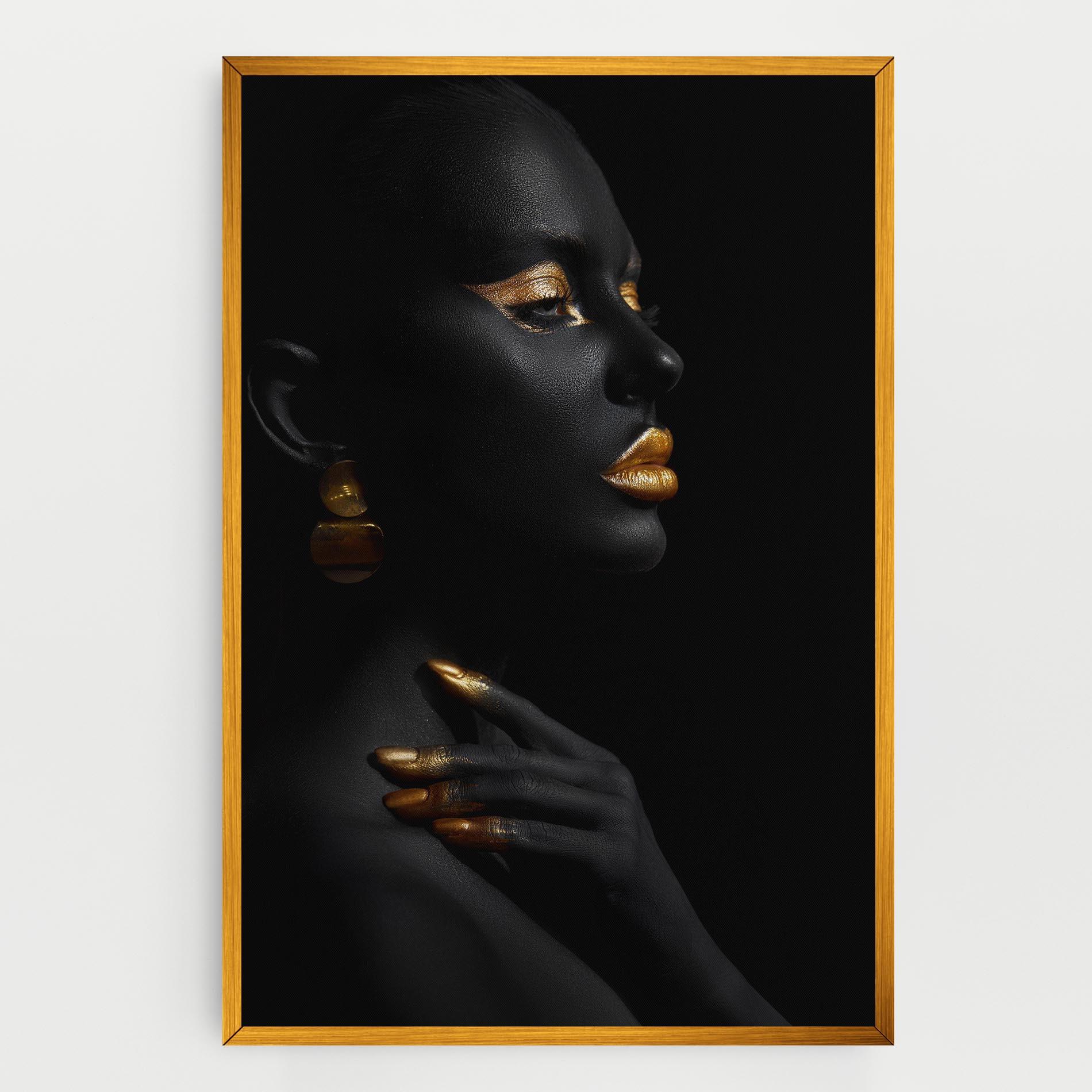 Vászonkép Lips Gold Eyelids mockup 0