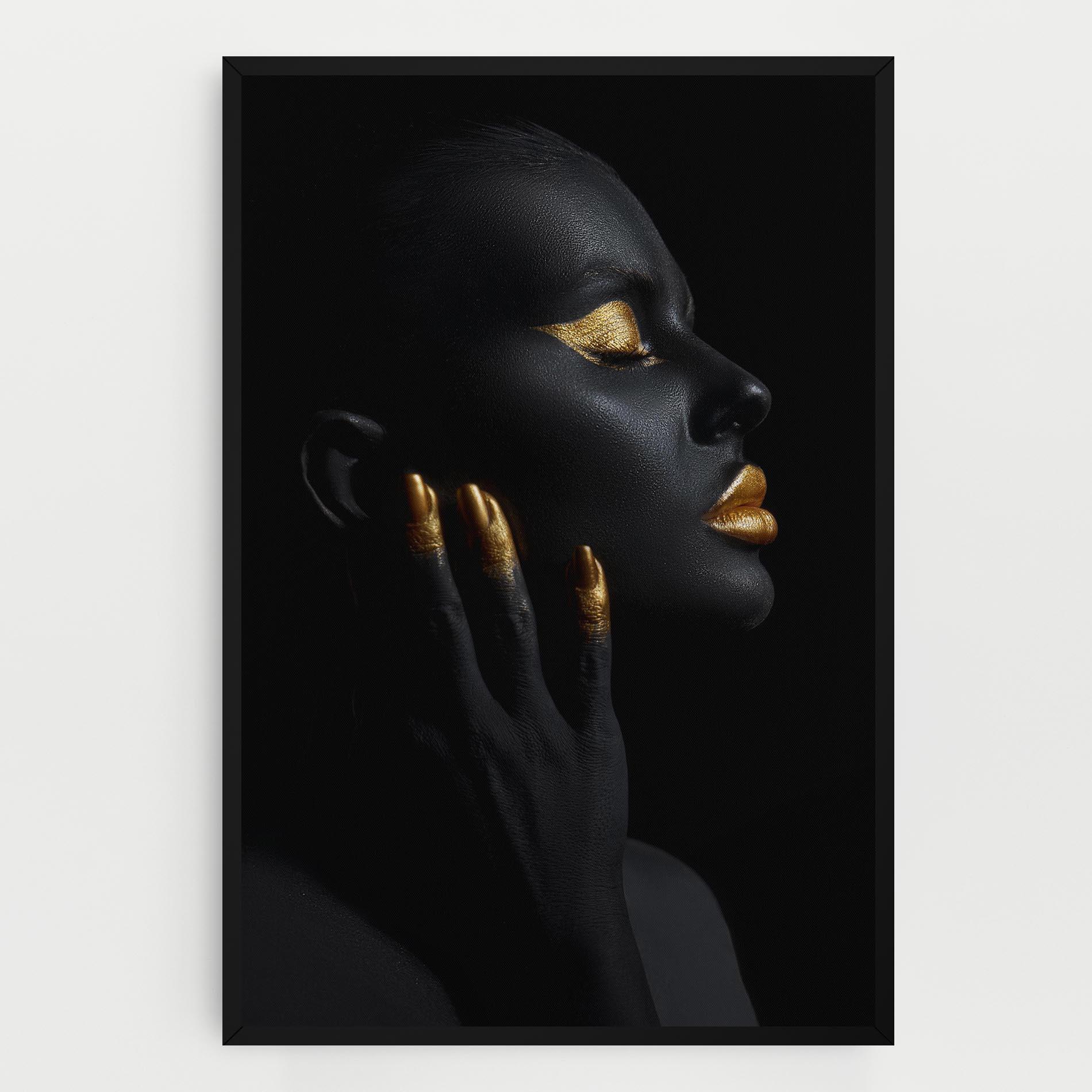 Vászonkép Gold Black Paint mockup 0