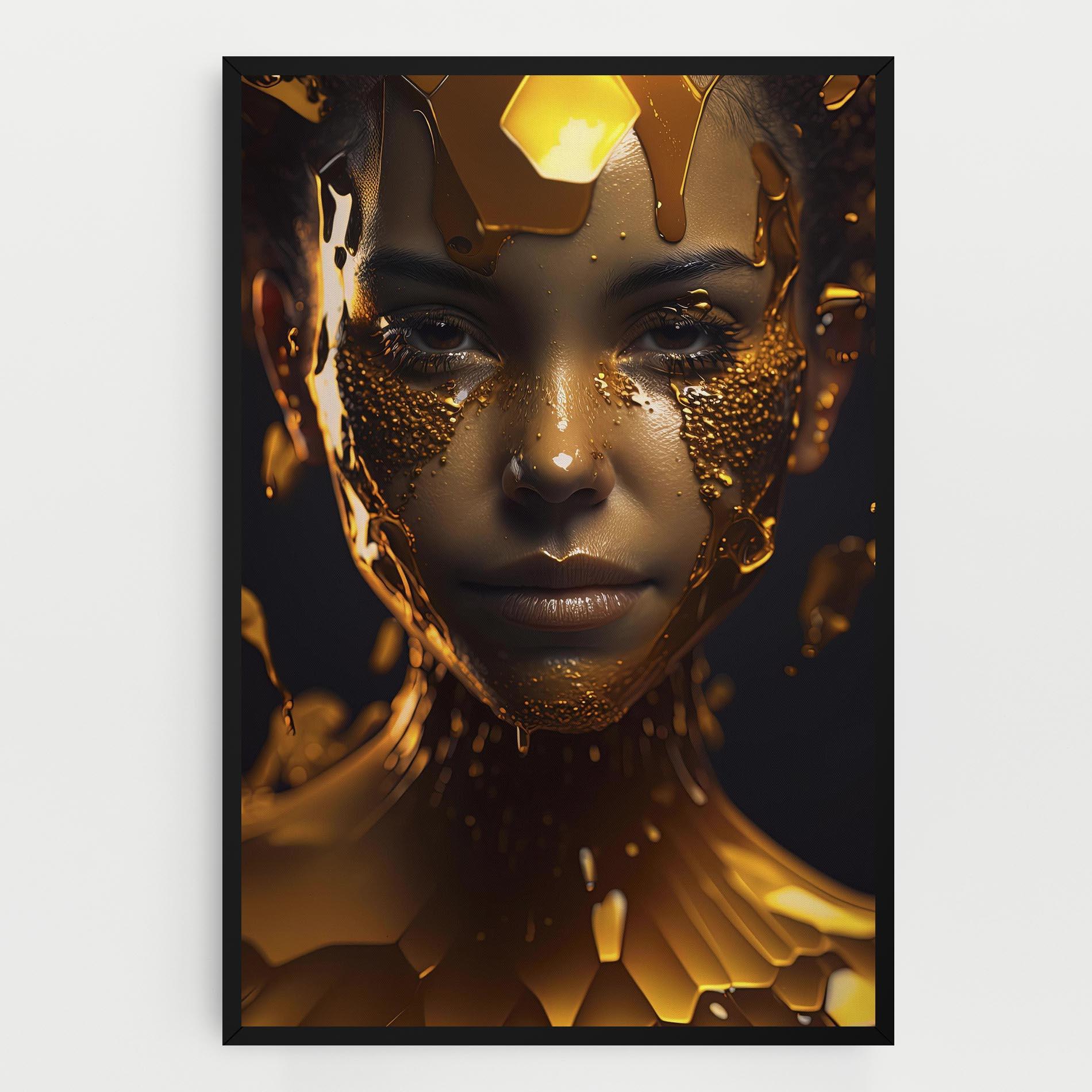 Vászonkép Gold Honeycomb Girl mockup 0