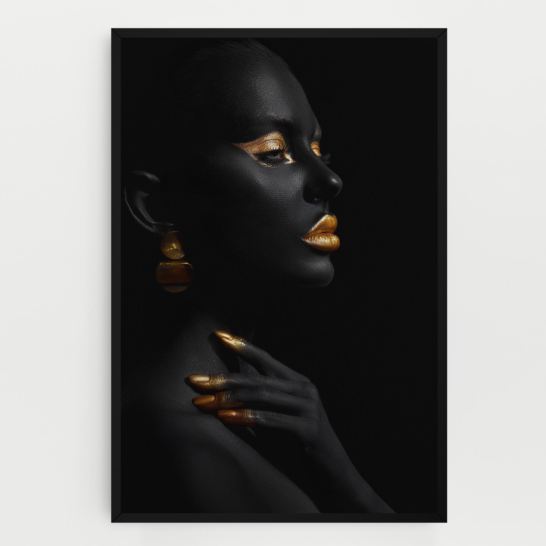 Vászonkép Lips Gold Eyelids mockup 0