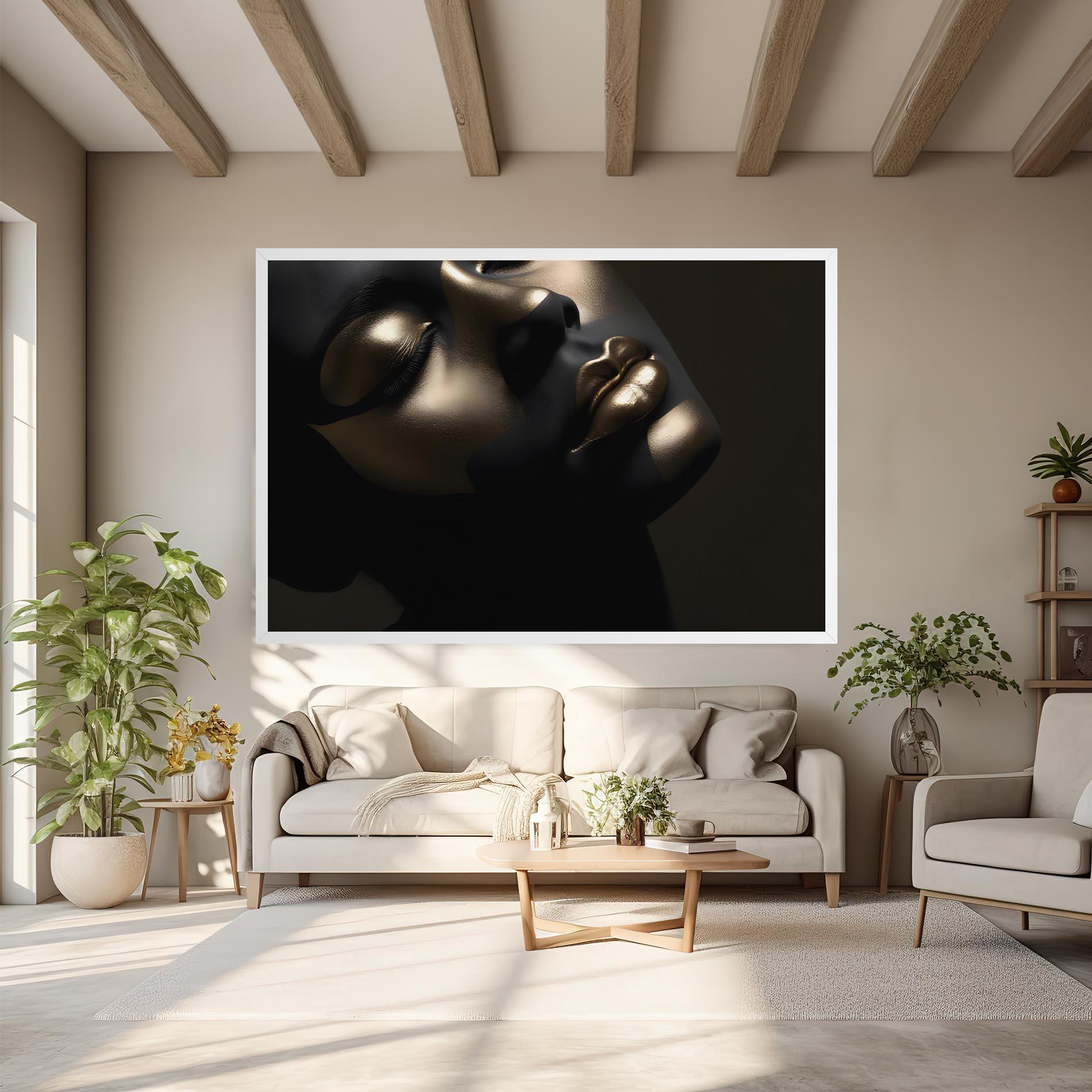 Vászonkép Dark Gold Face mockup 6