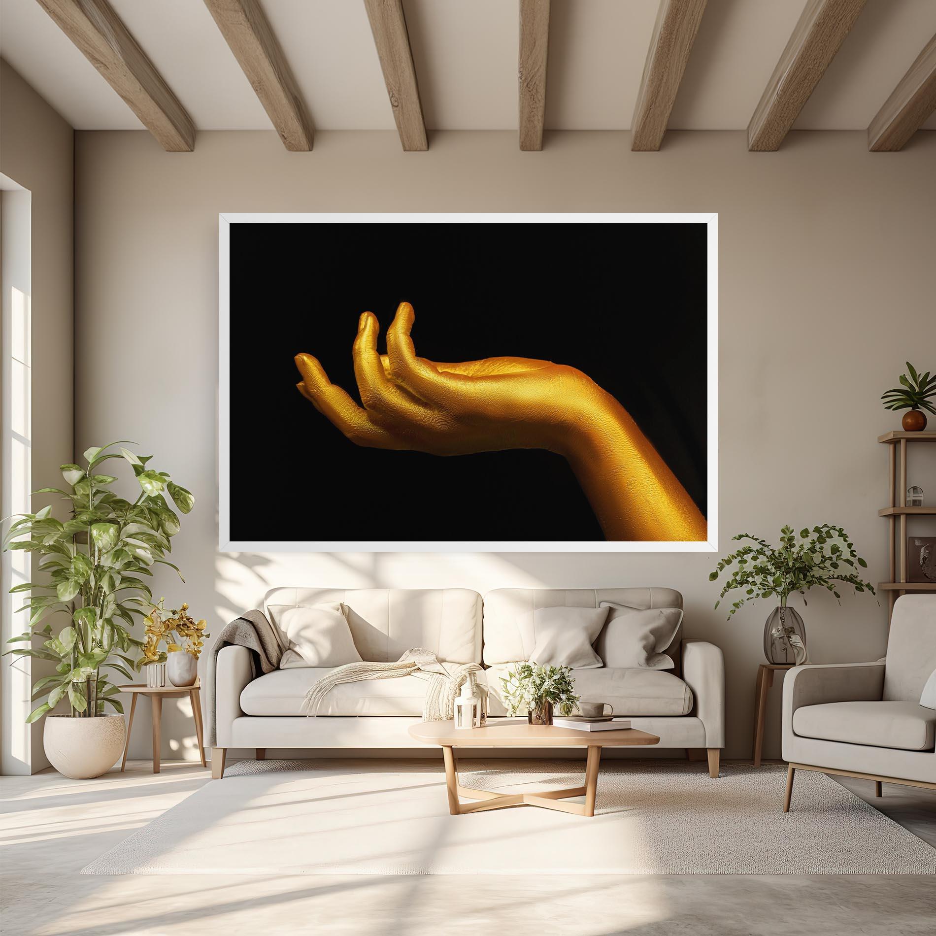 Vászonkép Strong Gold Hand mockup 6