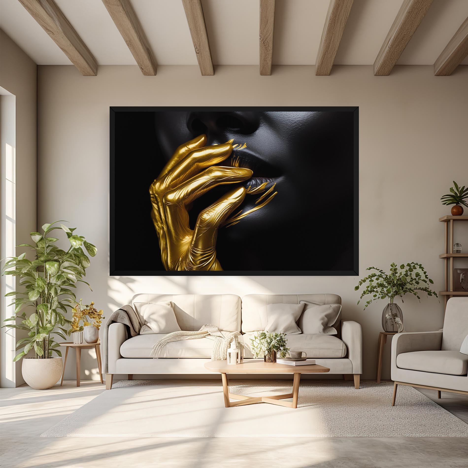 Vászonkép Gold Small Hand mockup 6