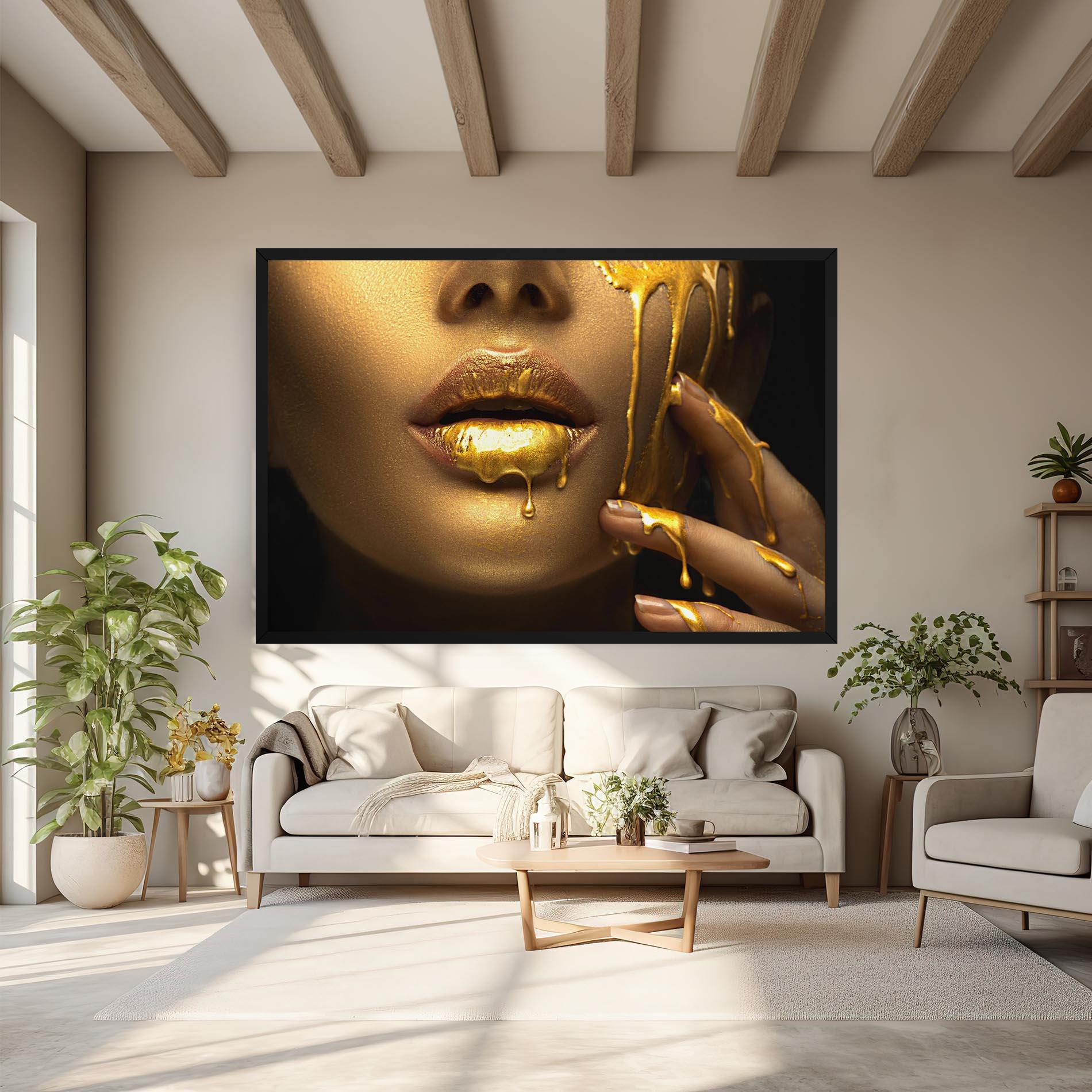 Vászonkép Golden Lips mockup 6
