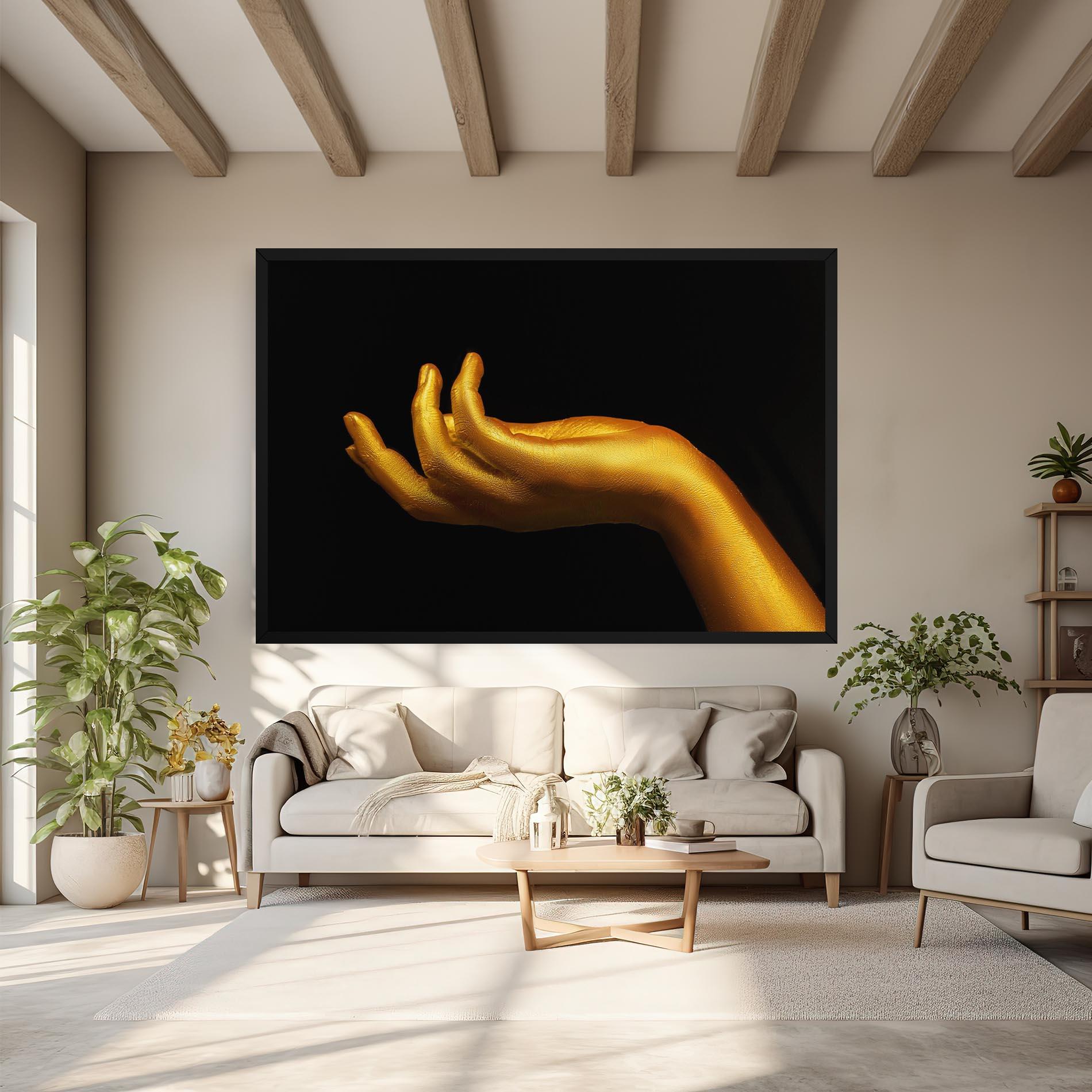 Vászonkép Strong Gold Hand mockup 6