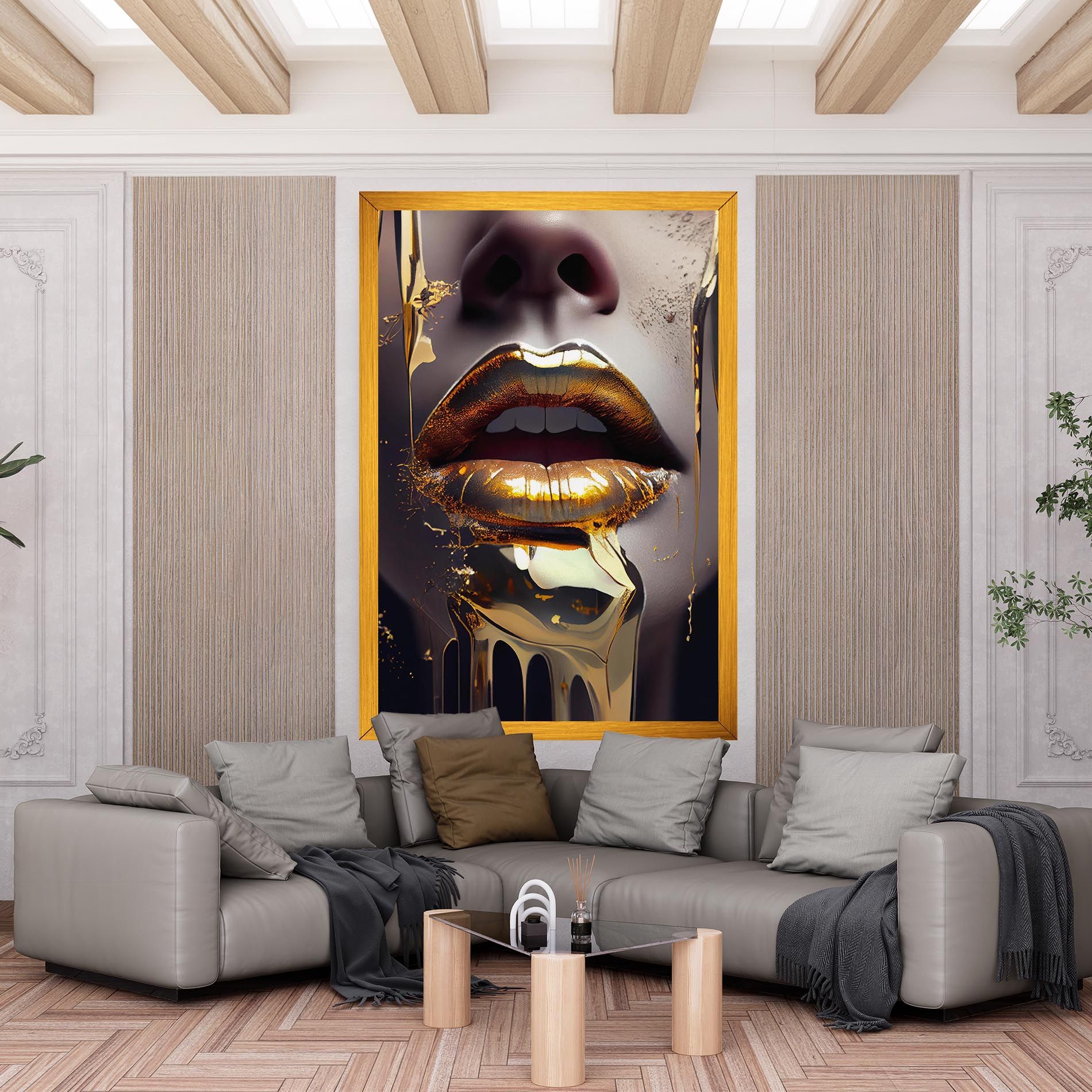 Glamorous Gold Lips mockup 6