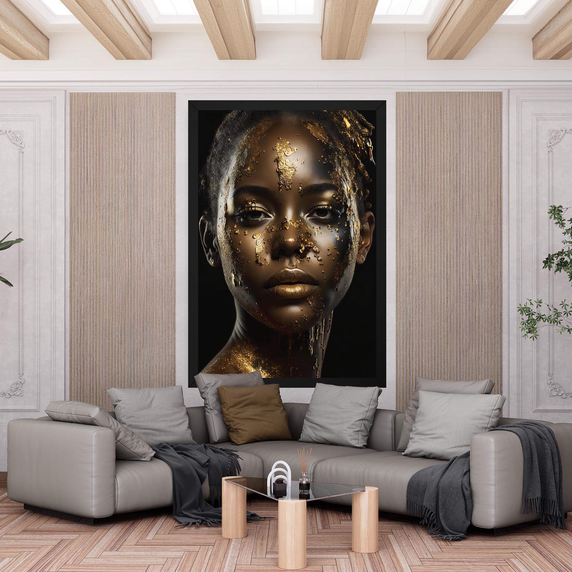 Vászonkép Attractive Gold Woman mockup 6