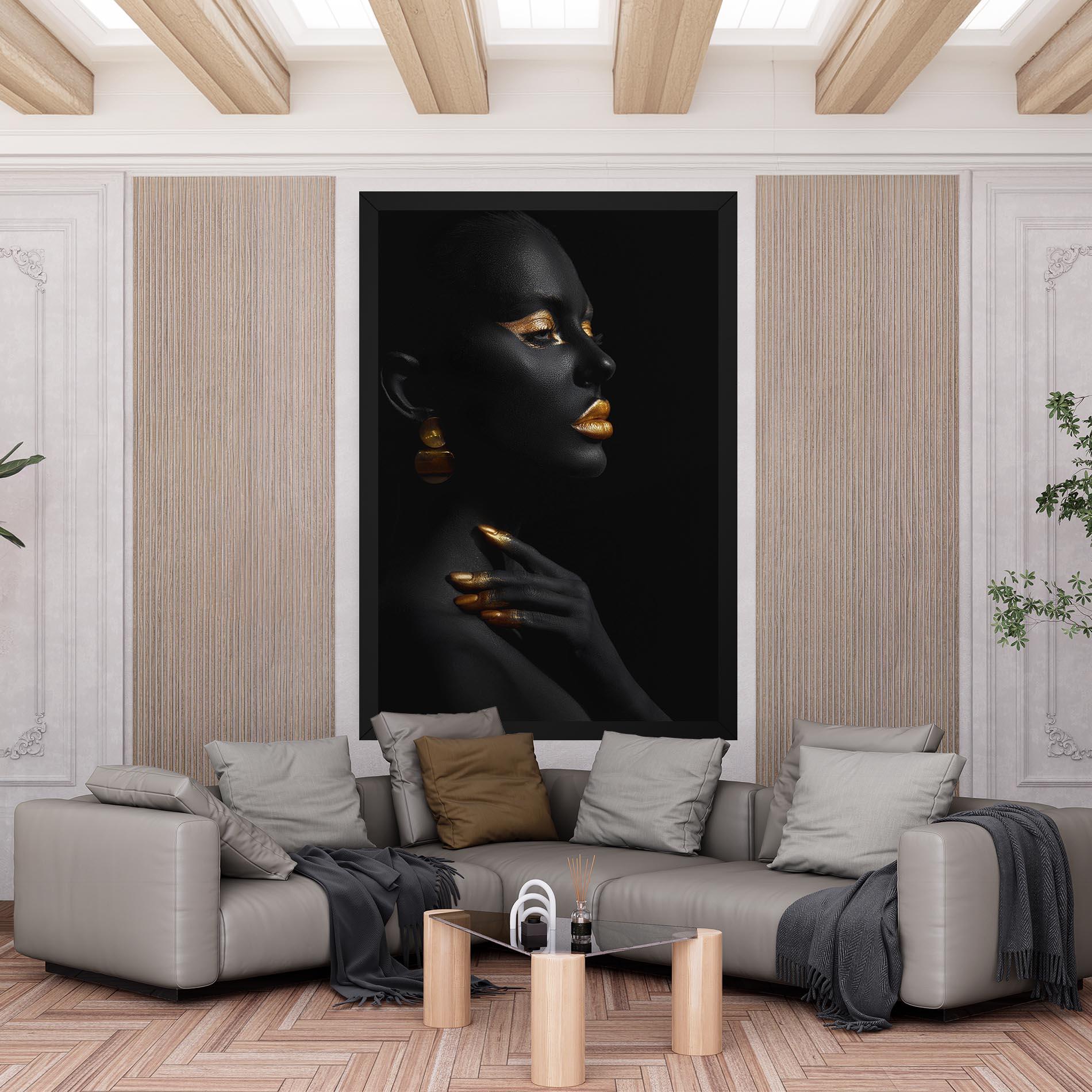 Vászonkép Lips Gold Eyelids mockup 6