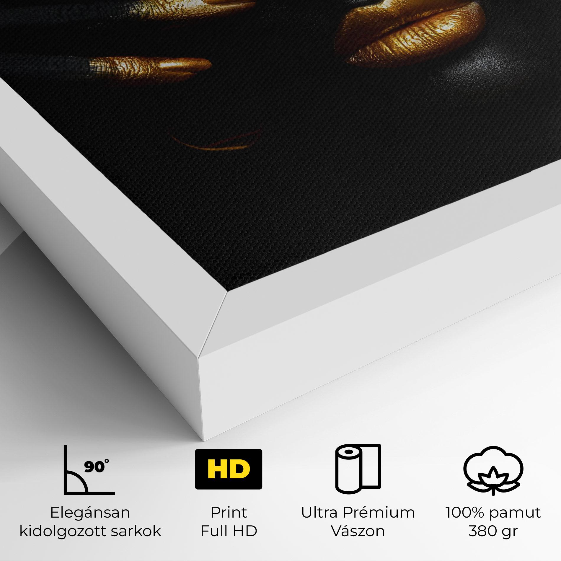 Vászonkép Gold Makeup Nails mockup 4