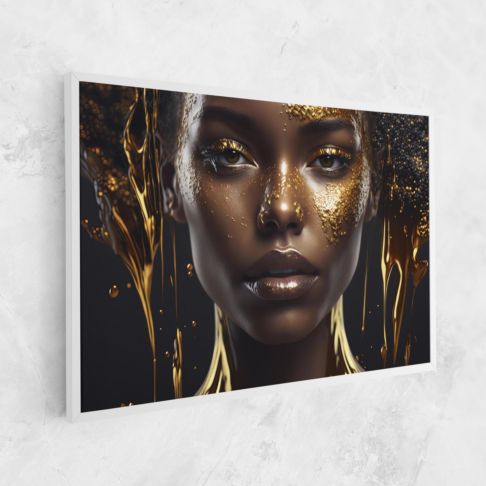 Vászonkép Gold Portrait Falling mockup 1